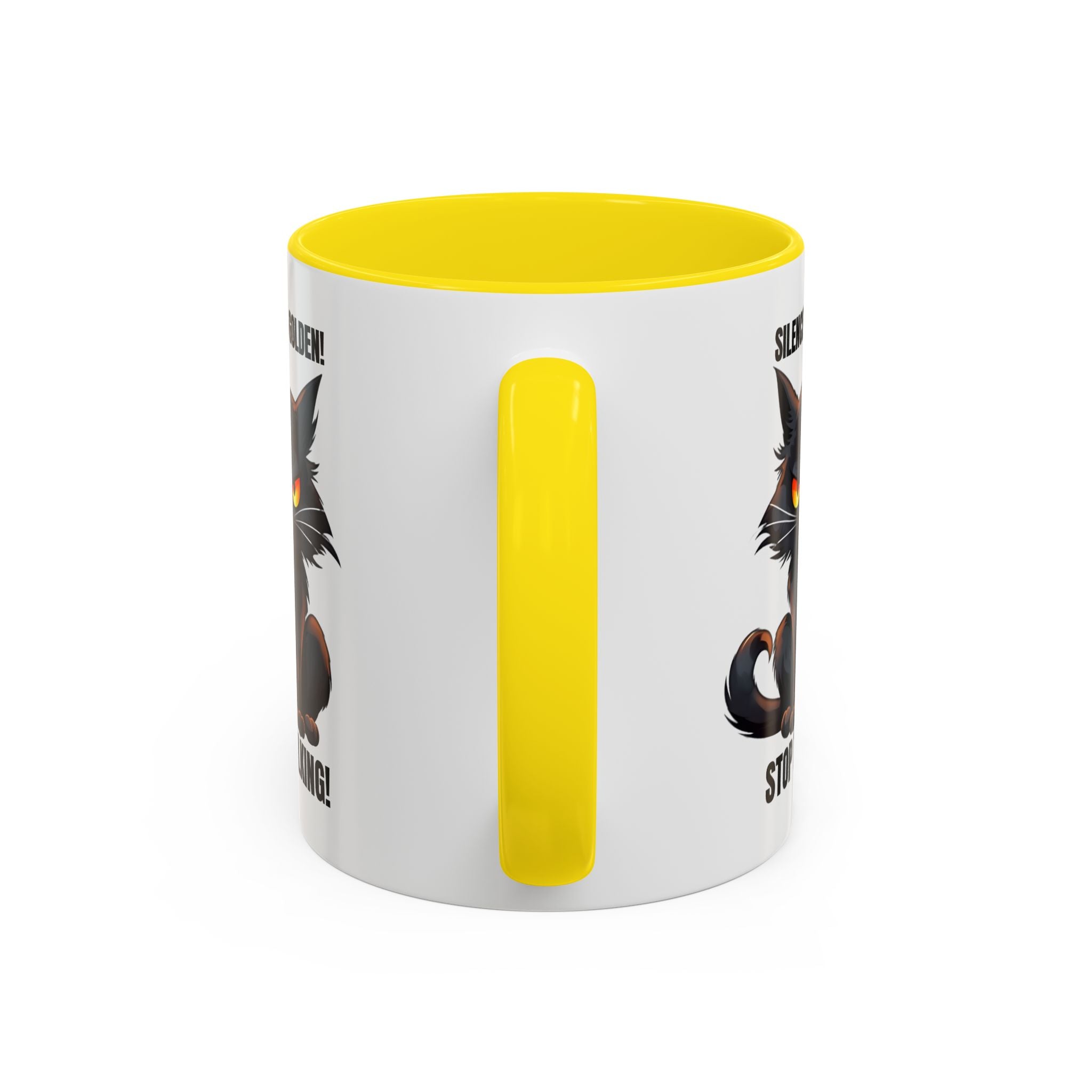 Funny Cat Mug | Silence Is Golden Coffee Cup | Gift for Cat Lovers | Humorous Kitchenware | Ceramic Teacup | Unique Animal Gifts