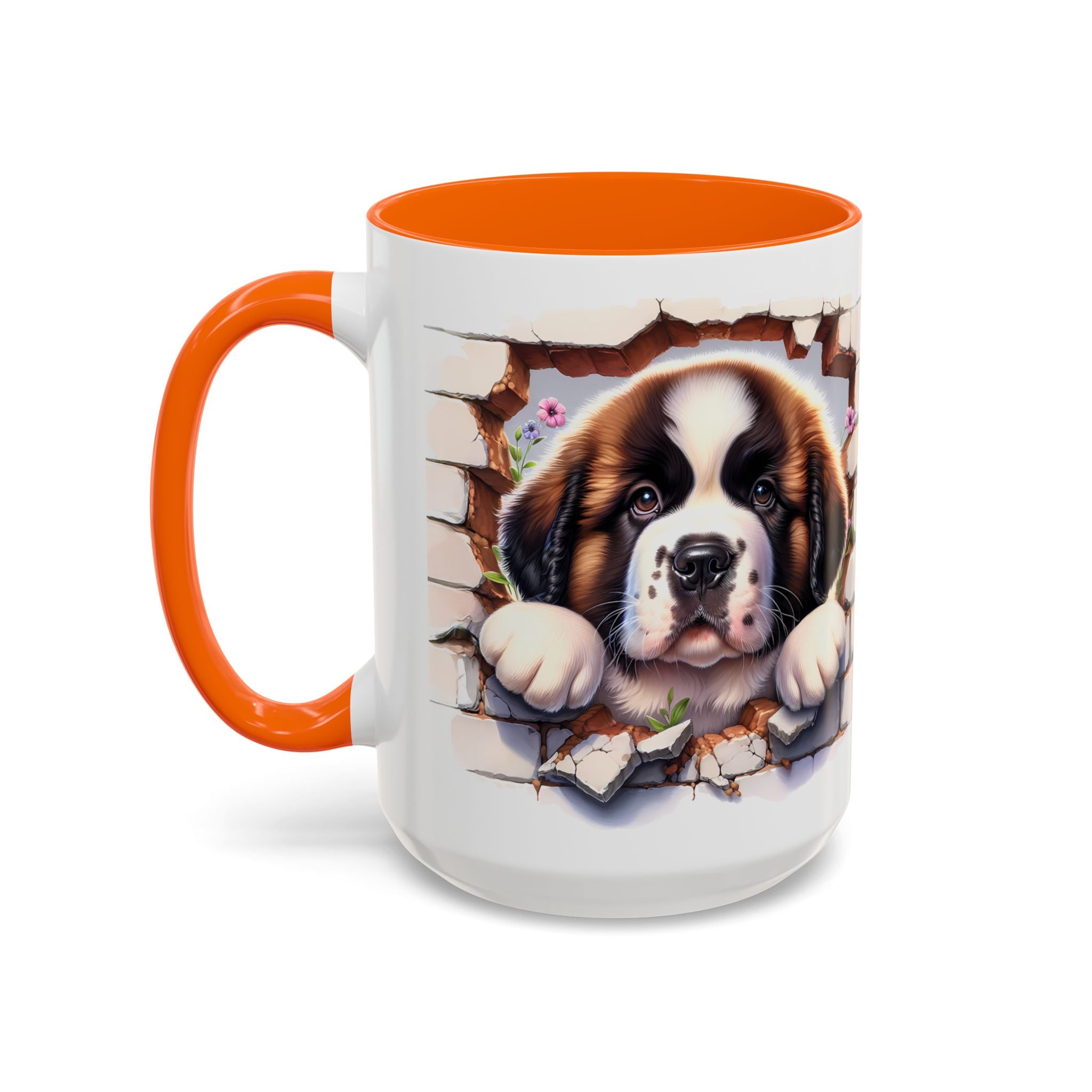 Cute Dog Breakthrough Accent Coffee Mug - Gift for Dog Lovers, Home Decor, Personalized Pet Mug, Puppy Lover's Kitchenware