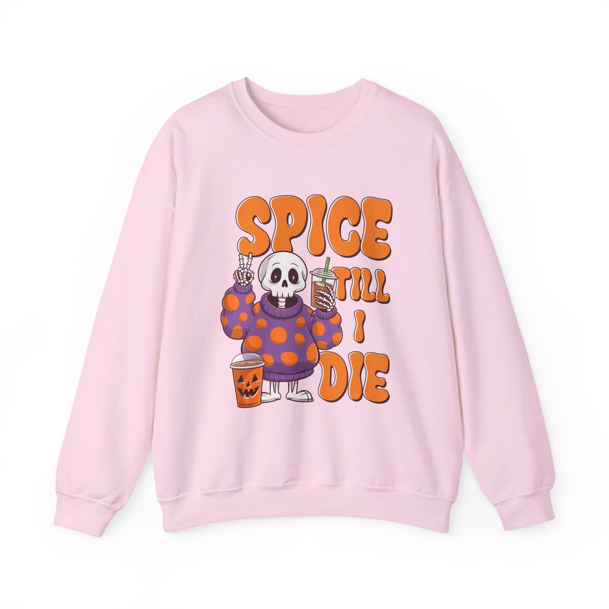 Spooky Fall Sweatshirt - Unisex Crewneck with 'Spice Till I Die' Design, Halloween, Cozy Autumn Vibe, Perfect for Halloween Parties