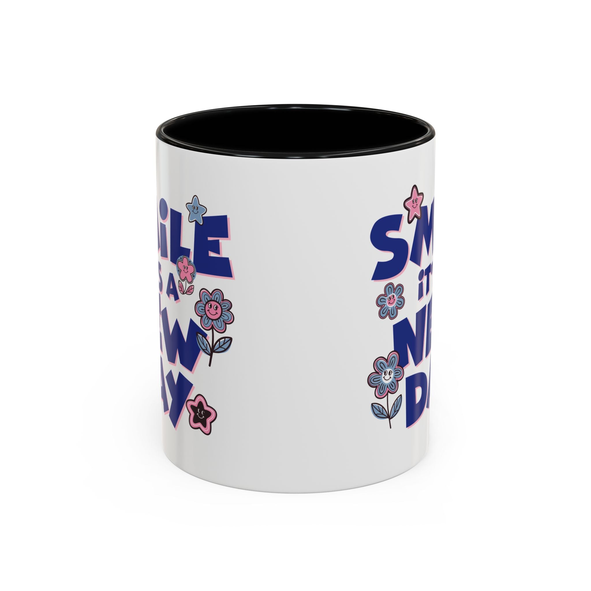 Inspirational Flower Design Coffee Mug - "Smile It's a New Day" - Perfect Gift for Coffee Lovers