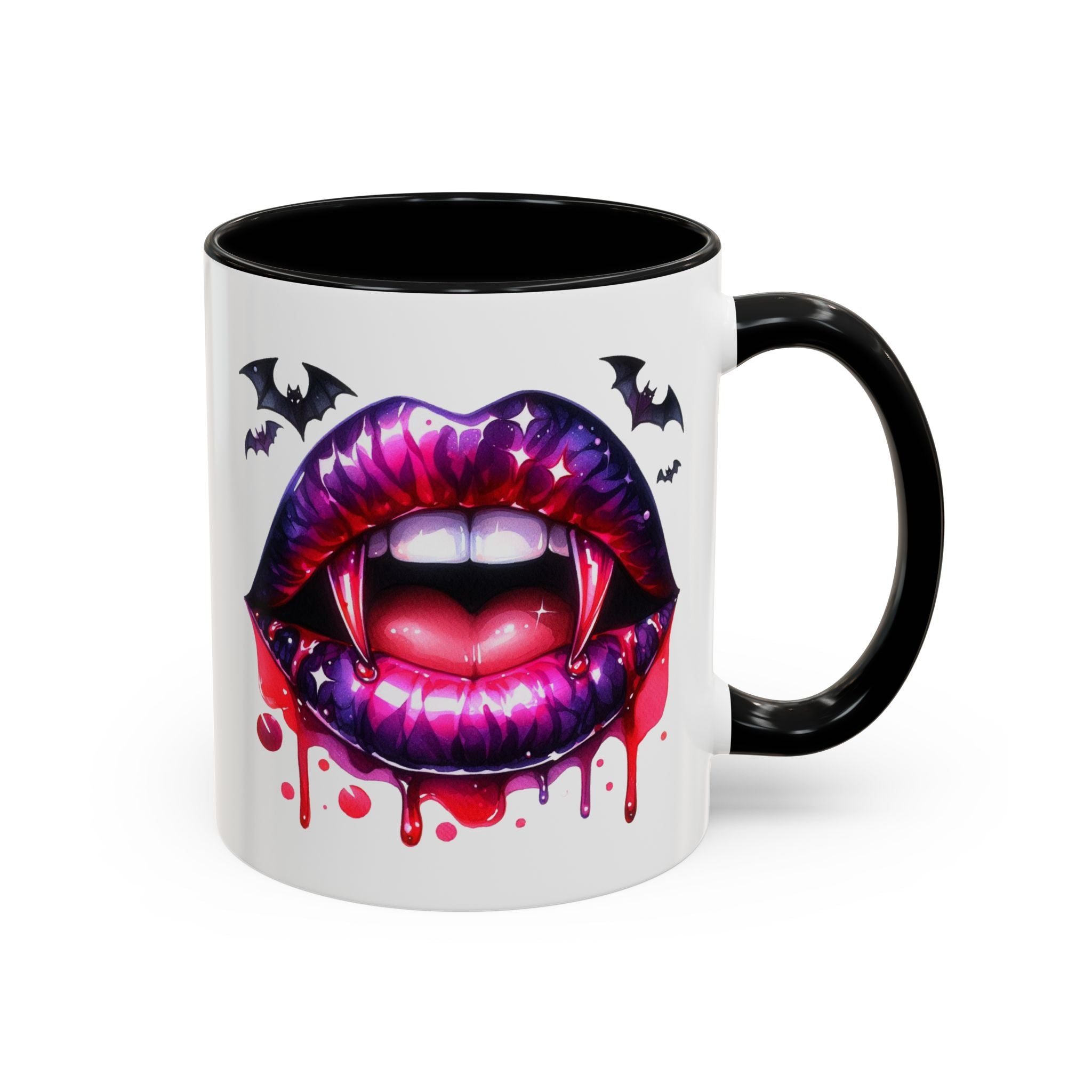 Gothic Vampire Coffee Mug, Halloween Mug, Dark Aesthetic, bats, Spooky Home Decor, Unique Coffee Cup