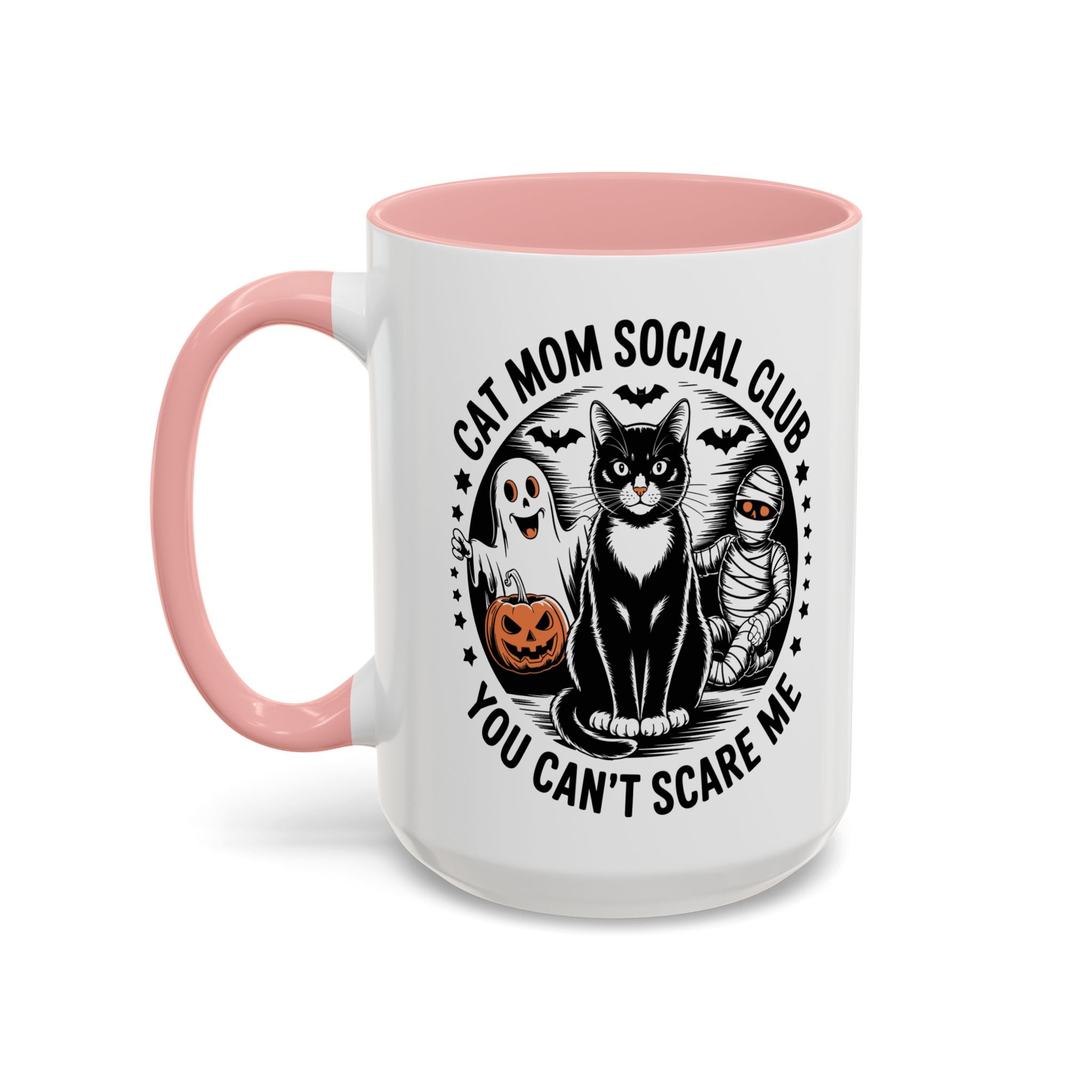 Halloween Cat Mom Coffee Mug - Spooky Social Club Design