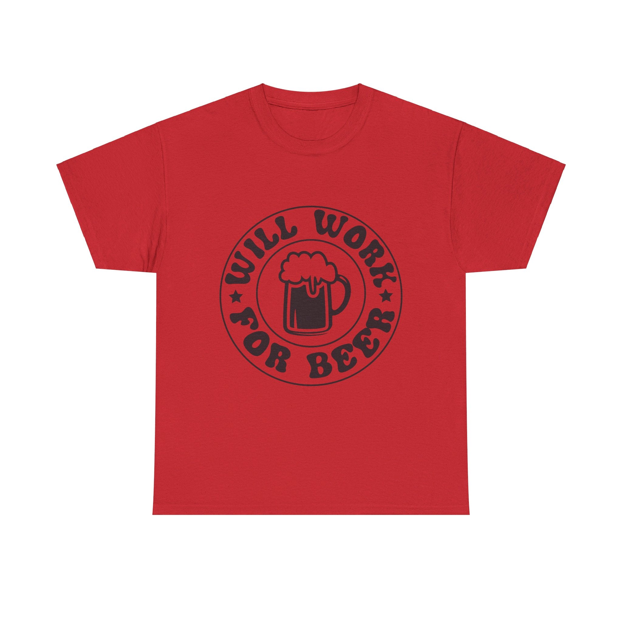 will work for beer funny Unisex Heavy Cotton Tee men women
