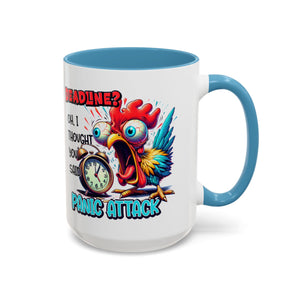 Funny Panic Attack Coffee Mug, Quirky Rooster Mug for Stress Relief, Gift for Teachers, Office Humor, Coworker Gift, Fun Coffee Cup