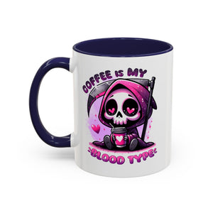 my blood type is coffee Accent Coffee Mug (11, 15oz) by abc school fundraiser