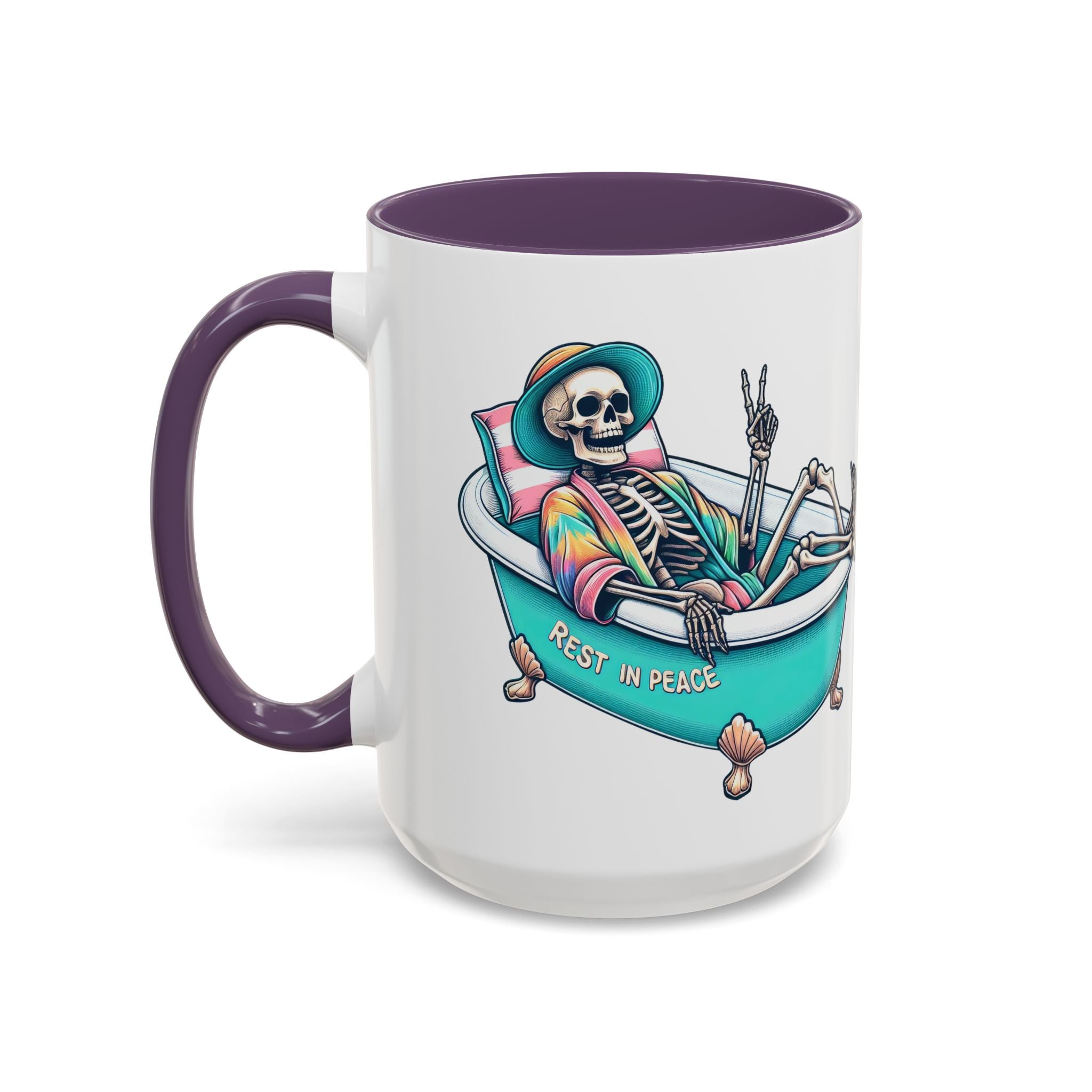 Rest in Peace Skeleton Coffee Mug - Fun Halloween Gift, Unique Home Decor, Hilarious Office Cup, Quirky Birthday Present, Spooky