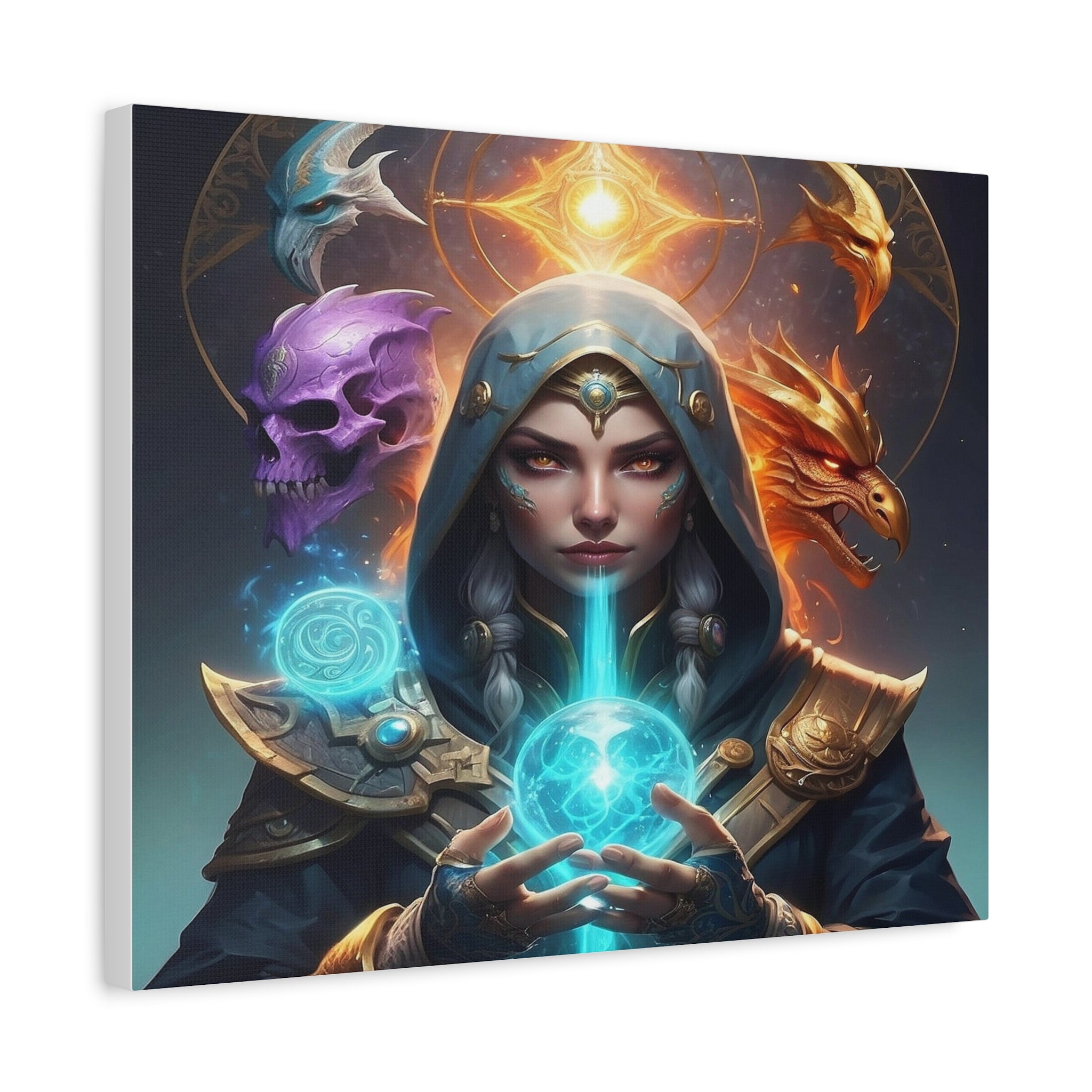 Mystical Sorceress Canvas Artwork - Fantasy Wall Decor