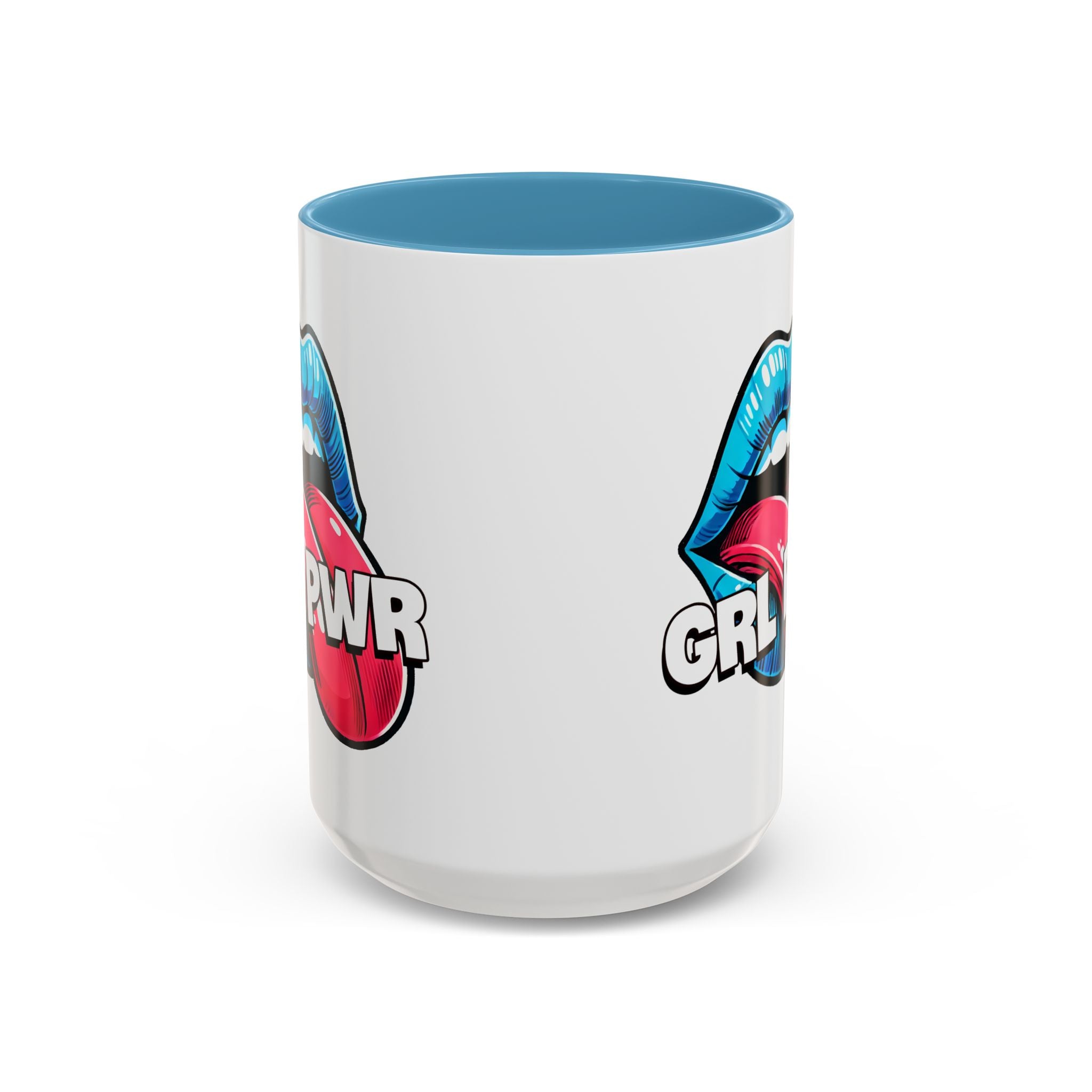 GRL PWR Accent Coffee Mug - Bold Fun Design for Empowerment, Great Gift for Friends, Coffee Lovers, Birthdays, and Celebrations