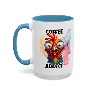Coffee Addict Mug, Funny Coffee Lover Gift, Unique Kitchen Decor, Quirky Morning Brew Cup, Perfect for Birthdays & Holidays