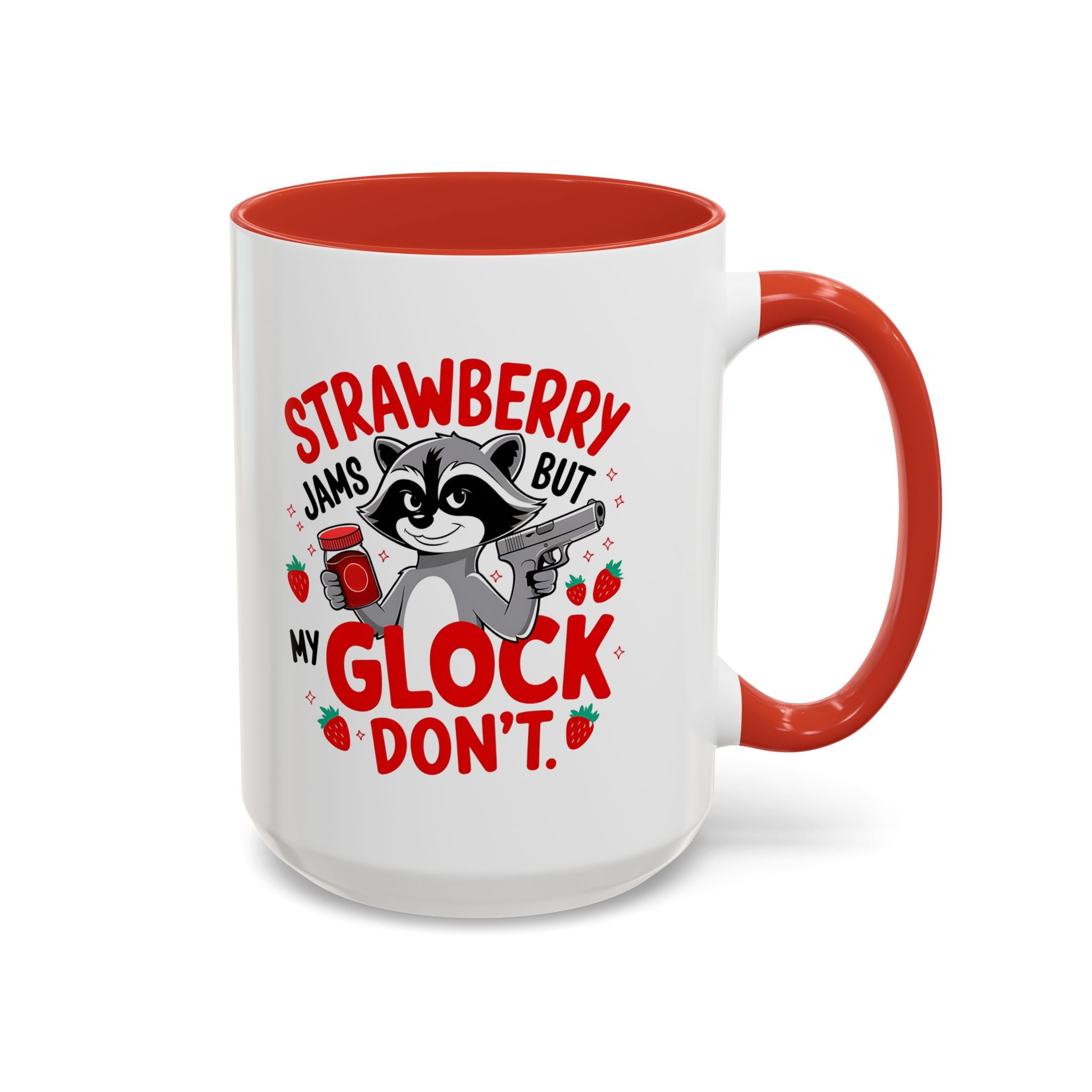 funny raccoon with gun attitude glock