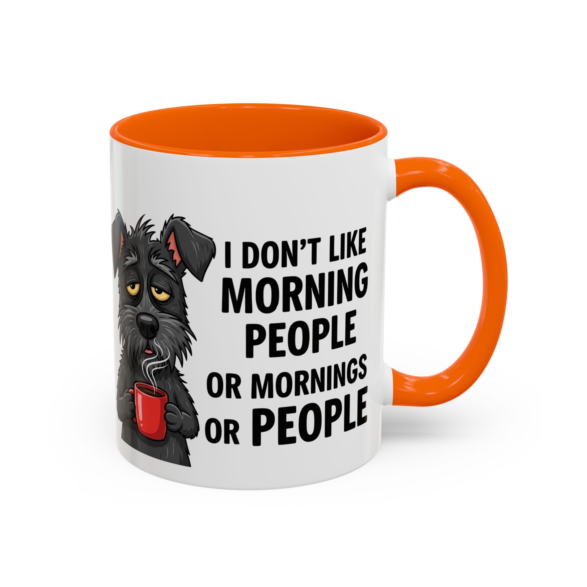 Funny Dog Coffee Mug - "I Don't Like Morning People"