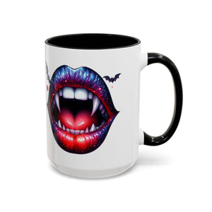 Vampire Lips Coffee Mug, Gothic Drinkware, Halloween Gift, Spooky Kitchen Decor, Vampires, Halloween Party Accessories