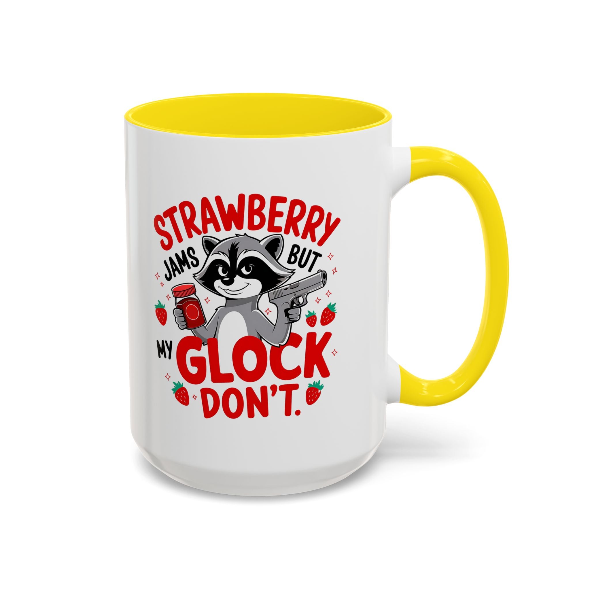 funny raccoon with gun attitude glock