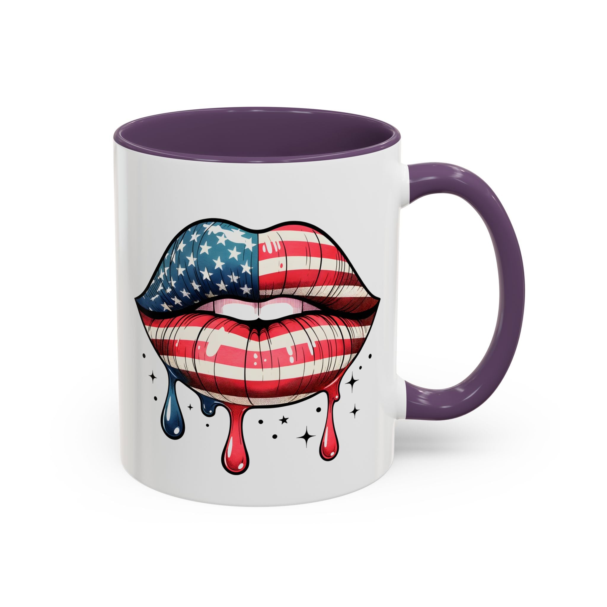 Patriotic Lip Print Coffee Mug – 11oz & 15oz