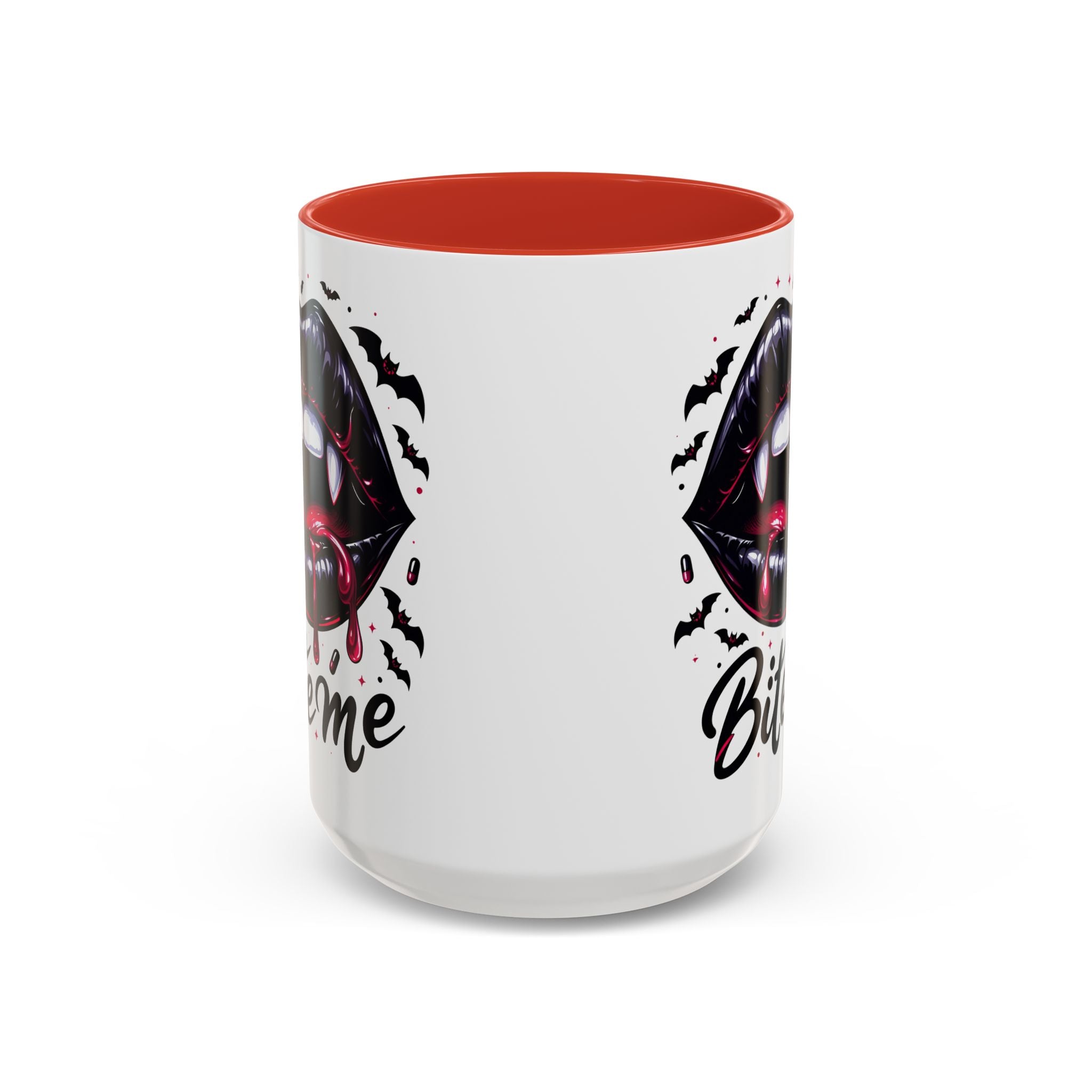 Vampire Themed Coffee Mug - "Bite Me"  halloween bats horror art cup