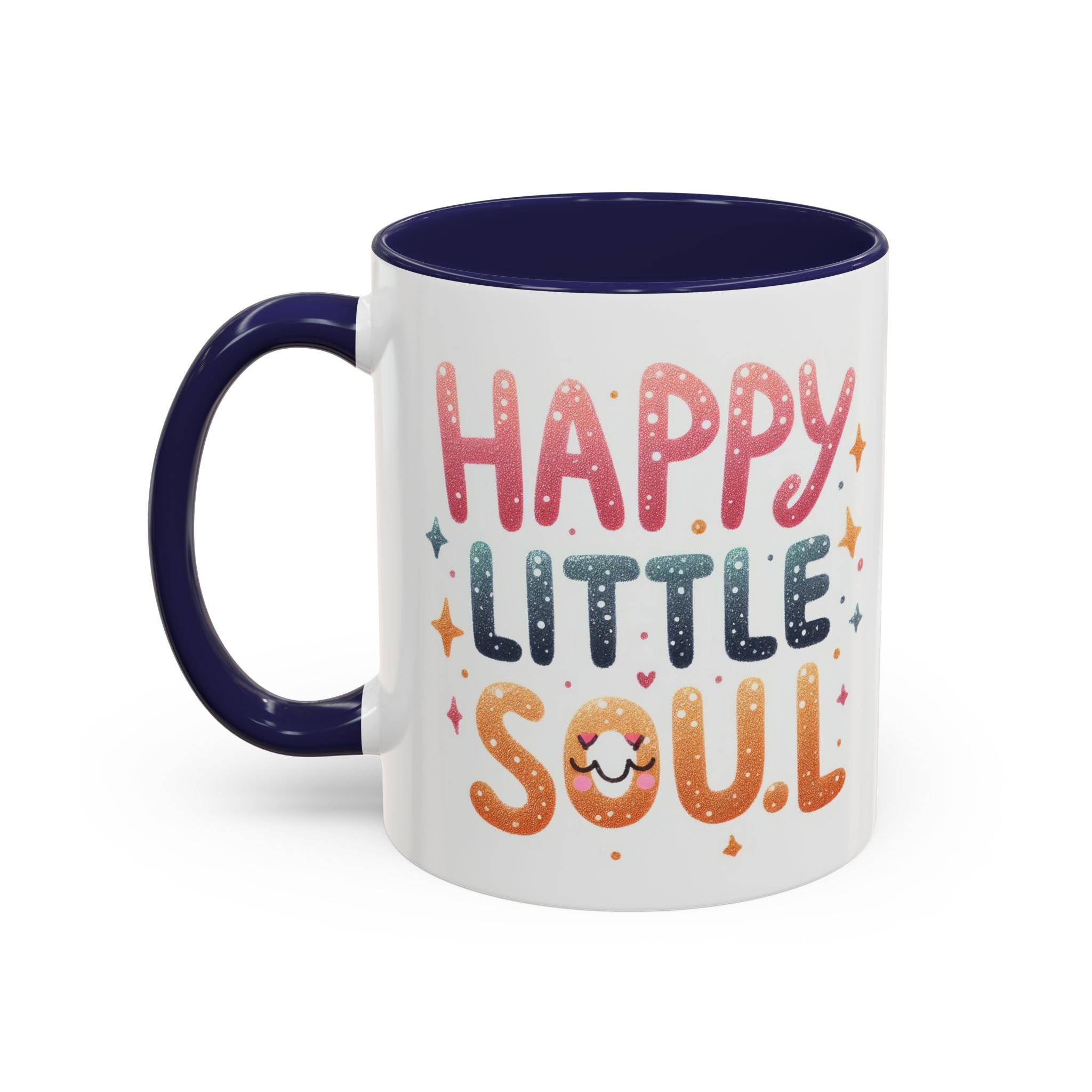 Happy Little Soul Accent Coffee Mug – Cute Positive Morning Quote (11/15 oz)