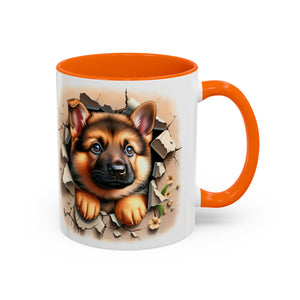 German Shepherd Accent Coffee Mug | Dog Lover Gift, Tasty Hot Beverage Cup, Pet Themed Kitchenware, Animal Adoption Cup, Unique Pet Gift