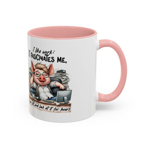 Whimsical Pig Coffee Mug, Funny Gift for Animal Lovers, Unique Office Mug, Cute Coffee Cup, Perfect for Birthdays, Holidays