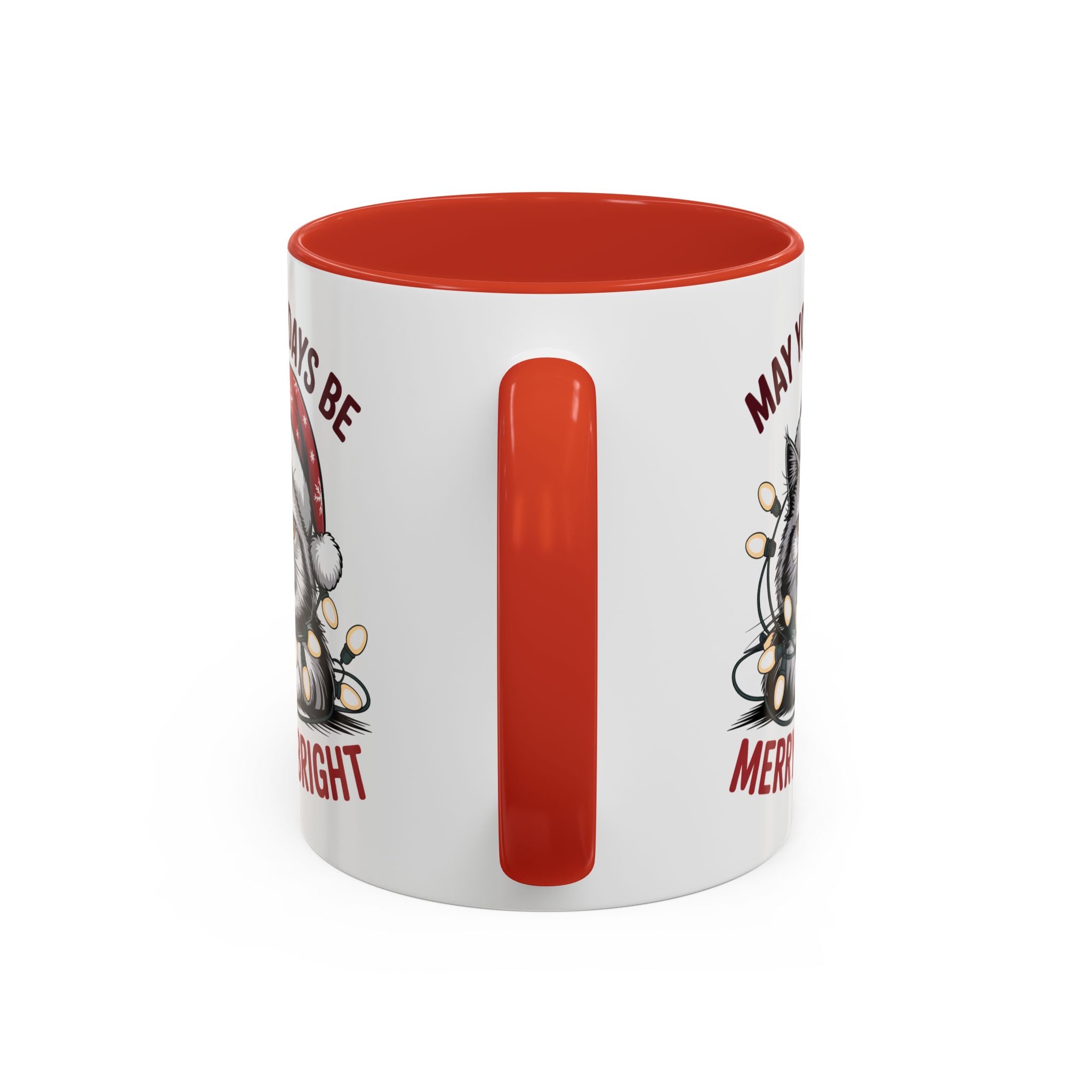 Funny Holiday Cat Mug - "May Your Days Be Merry & Bright"