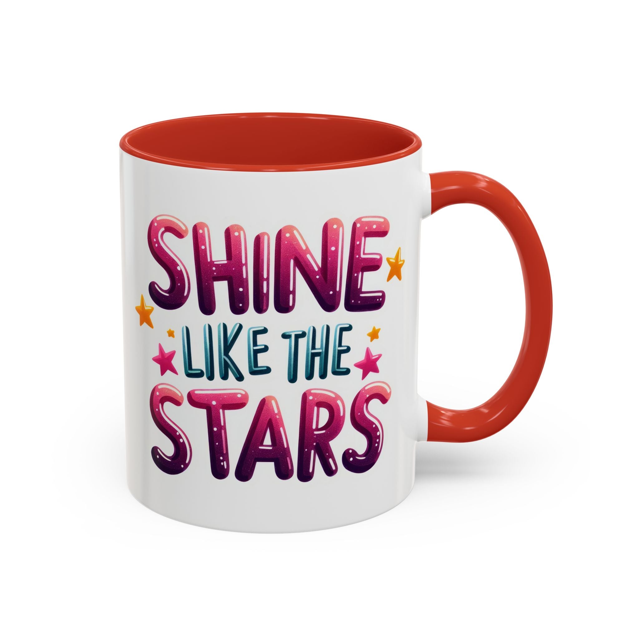 Accent Coffee Mug – "Shine Like the Stars" Inspirational Ceramic Mug