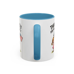 Thank You for Your Service Coffee Mug - 11oz & 15oz Accent Mugs for Veterans Appreciation