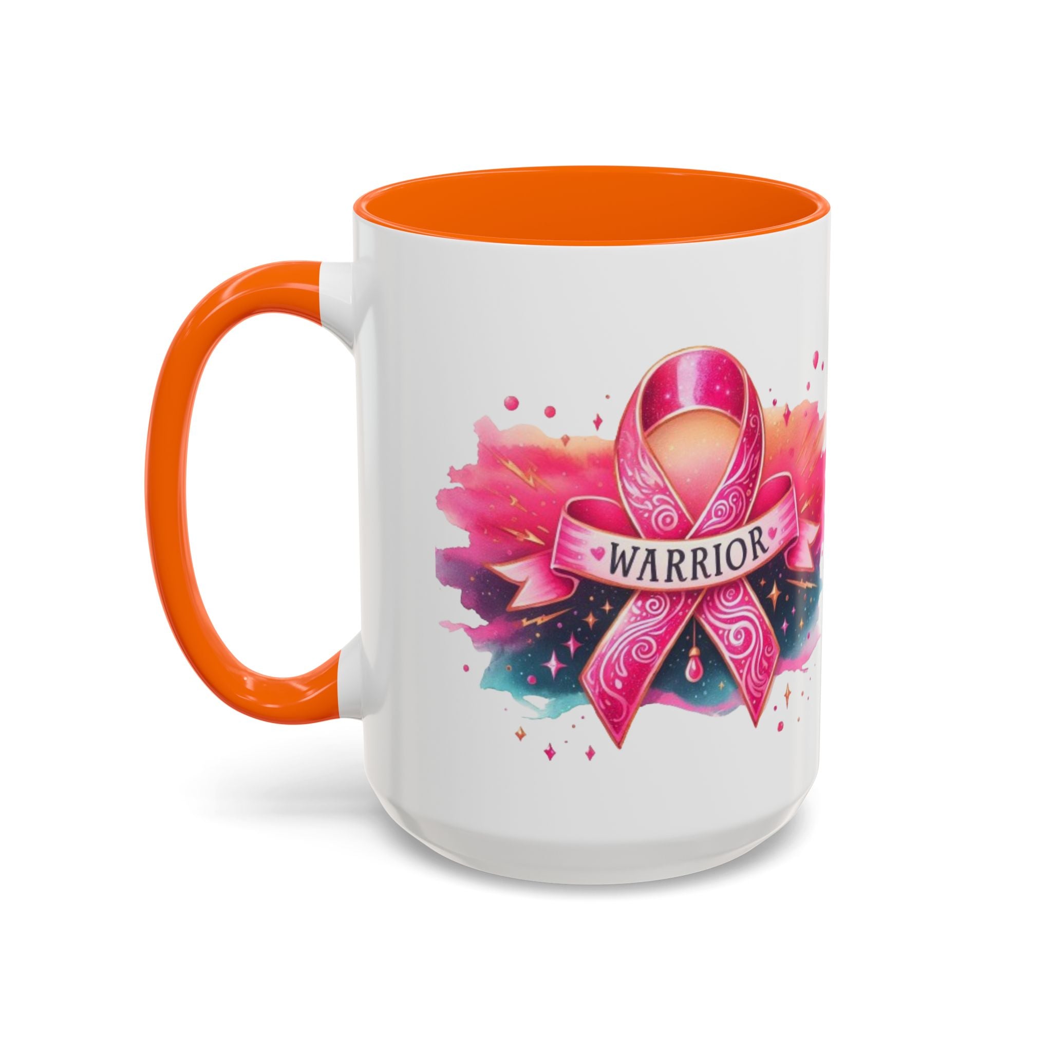 Pink Ribbon Warrior Coffee Mug, Support Breast Cancer Awareness Gift, Inspirational Mug, Cancer Survivor Merchandise, 11oz 15oz Mug