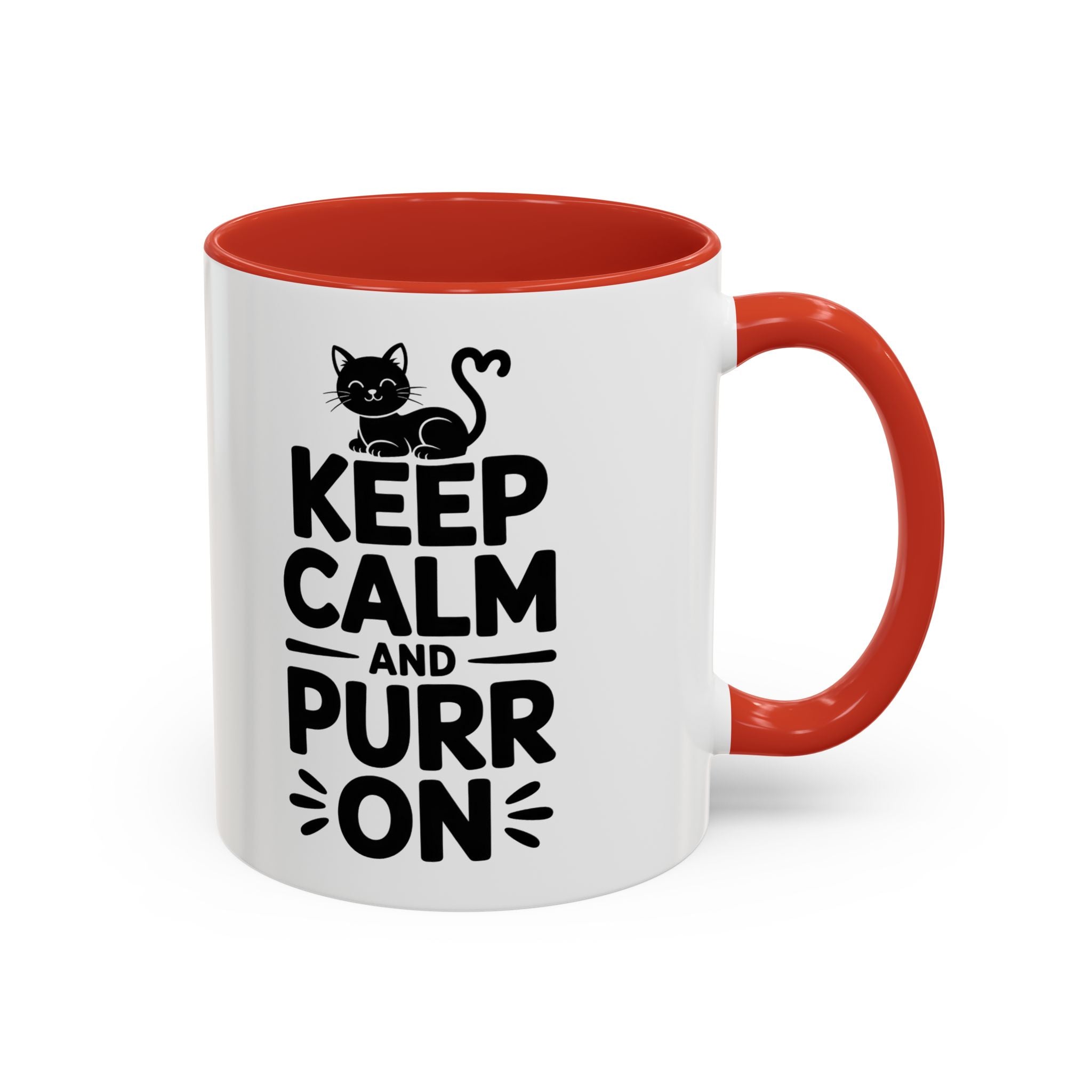 cat Keep Calm and Purr On Coffee Mug animal lover kitten