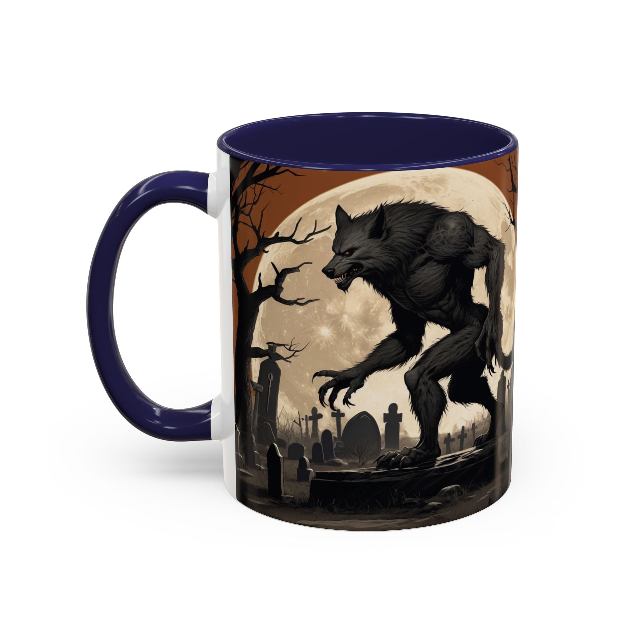Werewolf Moon Coffee Mug — Gothic Graveyard Accent Mug fantasy horror