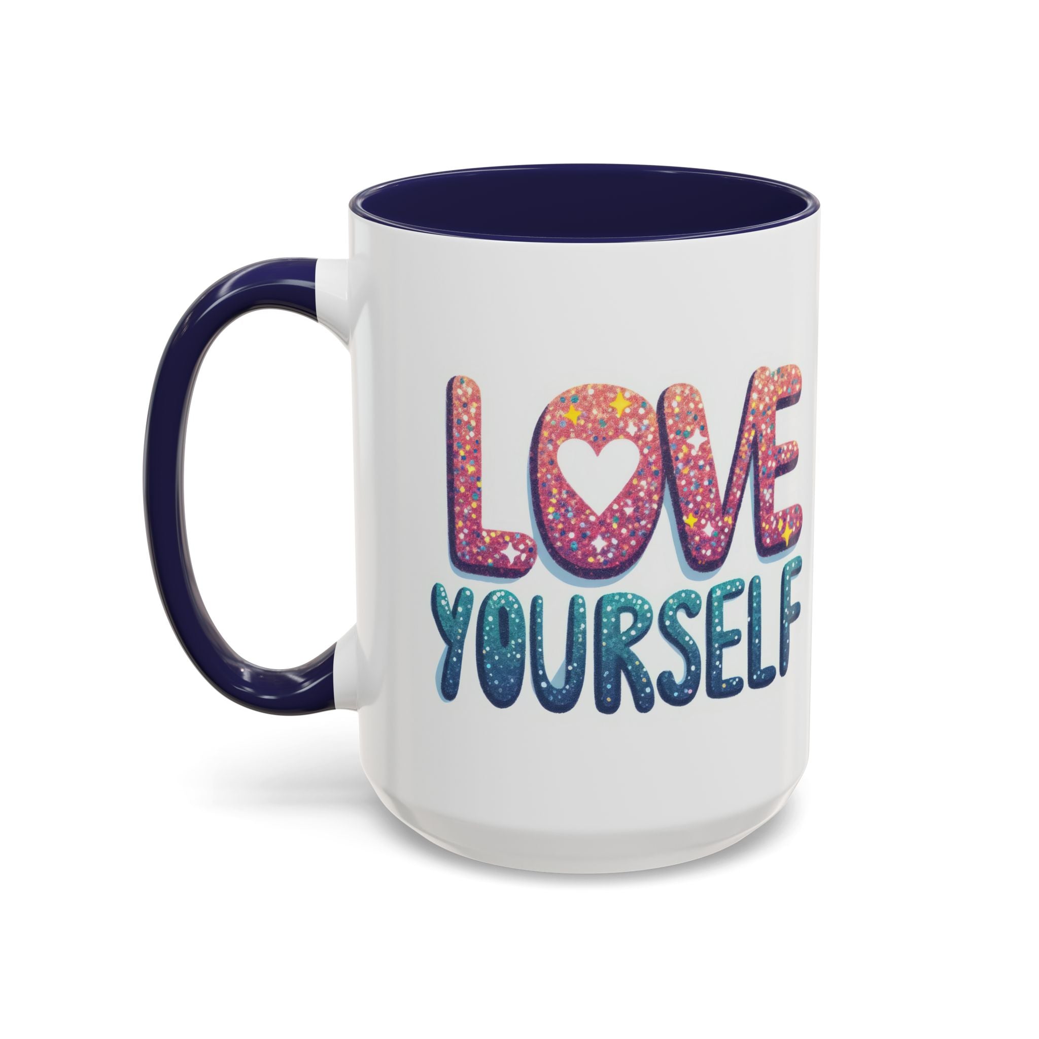 Love Yourself Accent Coffee Mug — Inspirational Self-Love Ceramic Mug (11/15oz)