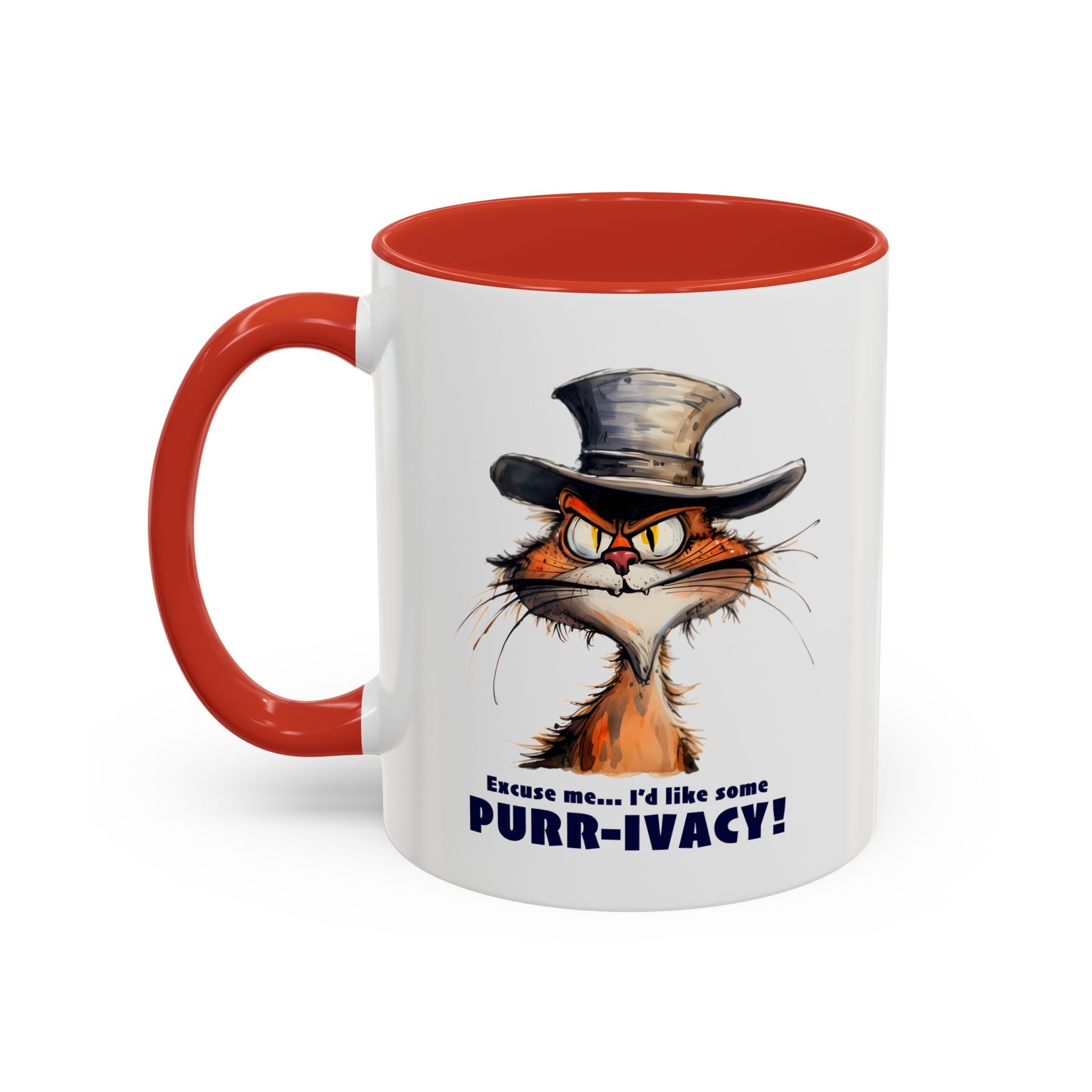Funny Cat Coffee Mug - Purr-ivacy & Puppy Humor, Gifts for Cat Lovers, Home Office Accessories, Birthday, Pet Owner Mug