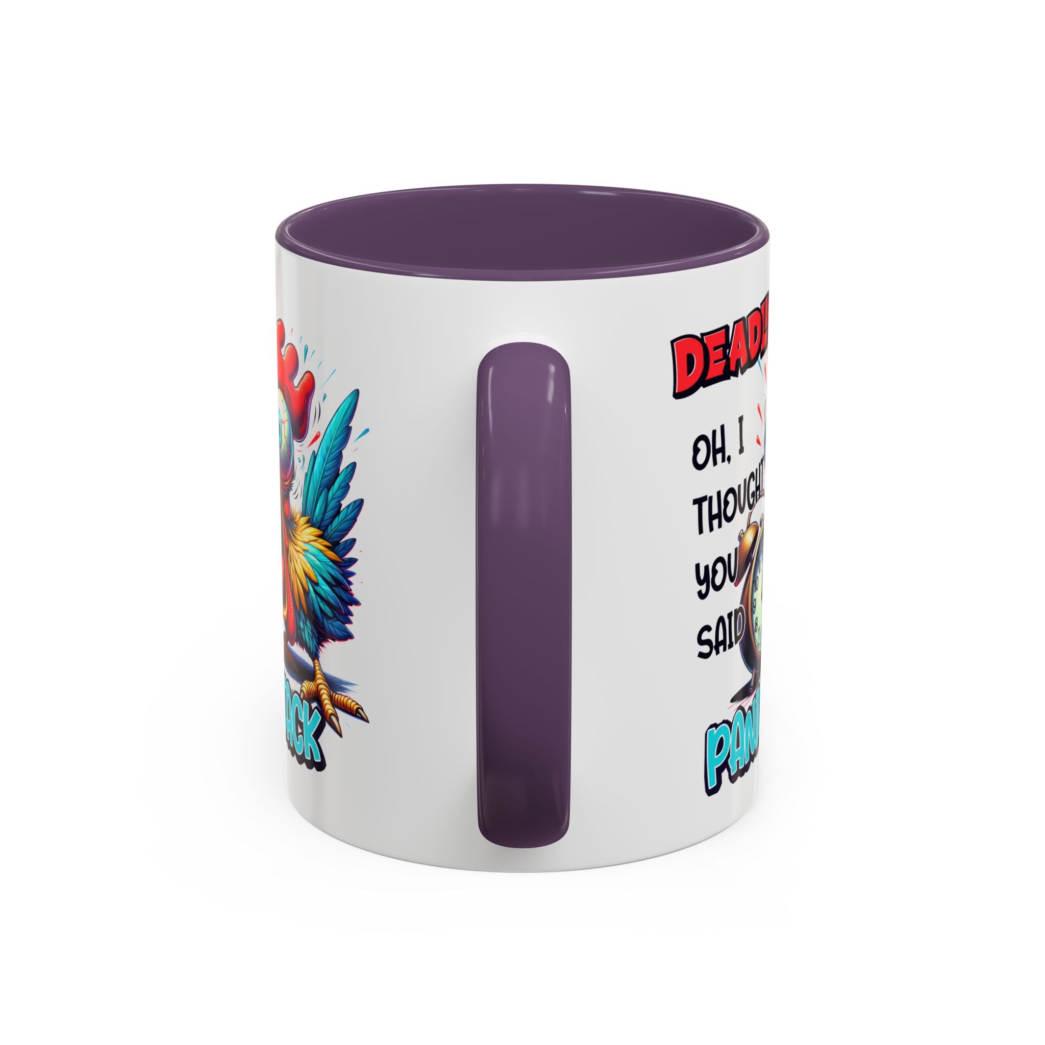 Funny Panic Attack Coffee Mug, Quirky Rooster Mug for Stress Relief, Gift for Teachers, Office Humor, Coworker Gift, Fun Coffee Cup