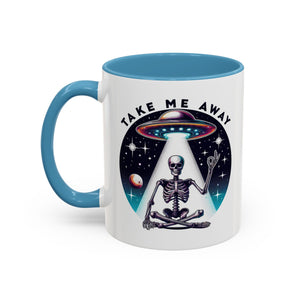 Galactic Skeleton Coffee Mug, Take Me Away Mug, Space-Themed Mug, Unique Gift for alien Lovers, Sci-Fi Cafe Mug