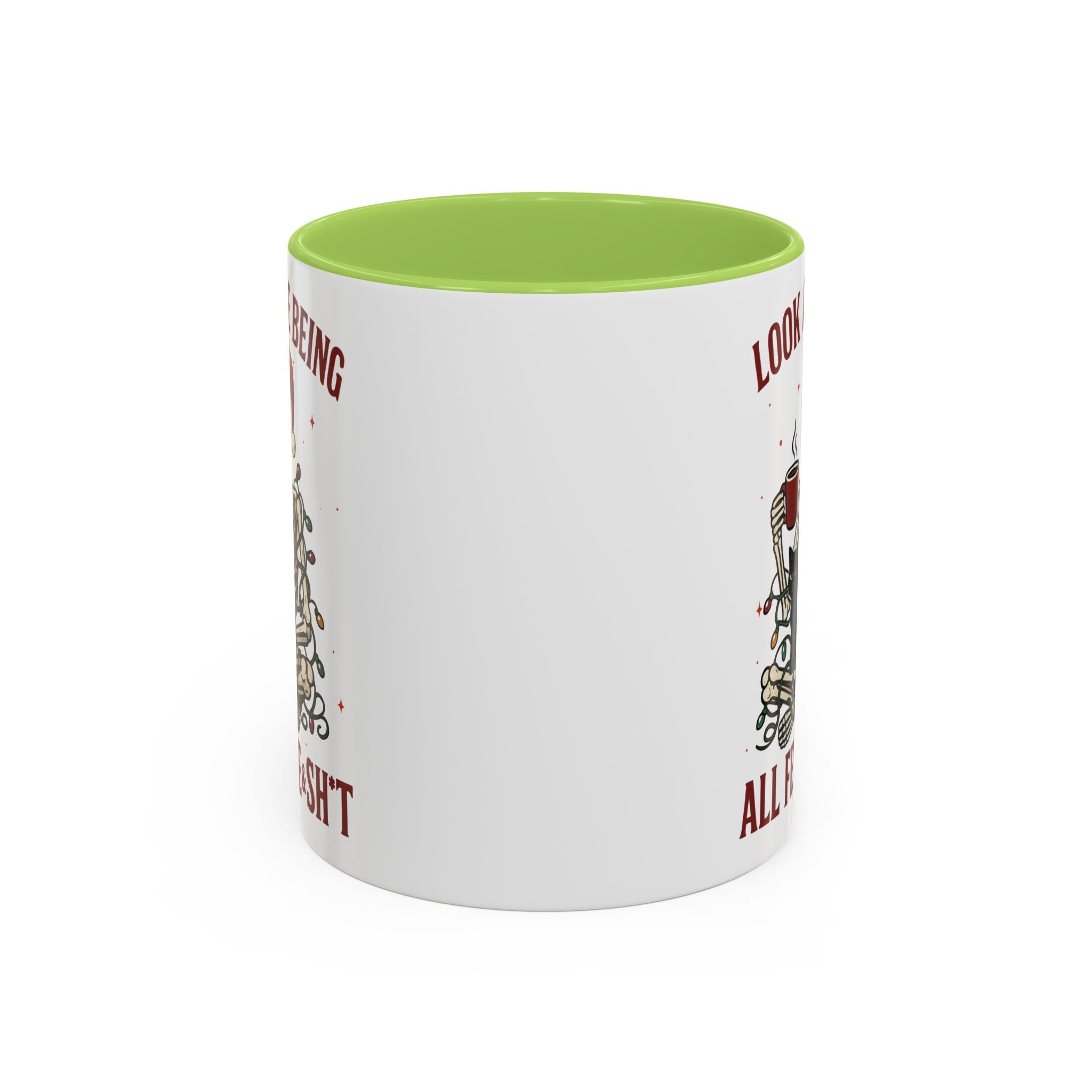 Festive Skeleton Christmas cheer winter Coffee Mug funny adult humor cup