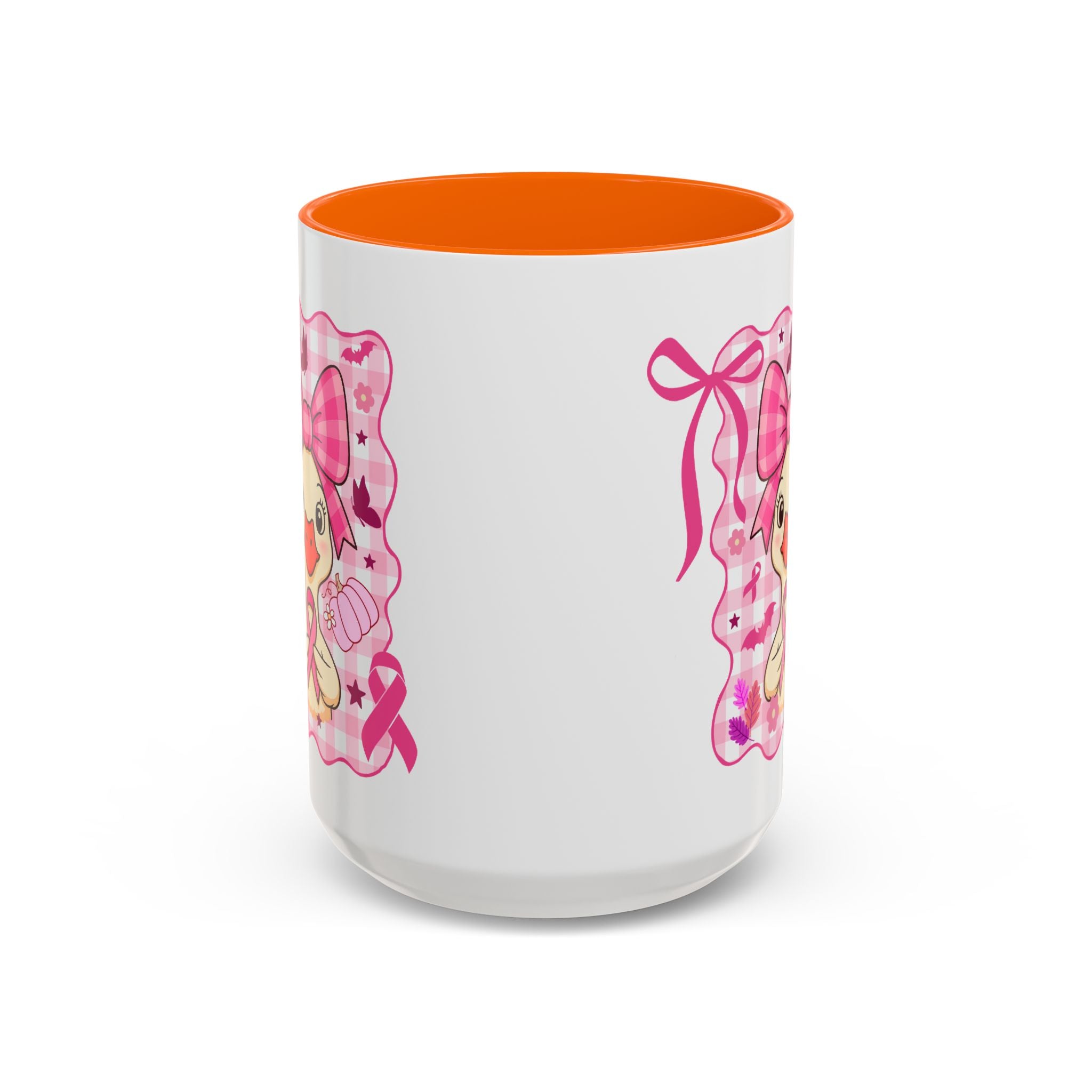 Pink Ribbon Duck Coffee Mug for Breast Cancer Awareness, Cute Gift for Her, Supportive Breast Cancer Mug, Unique Coffee Cup, Holiday Present