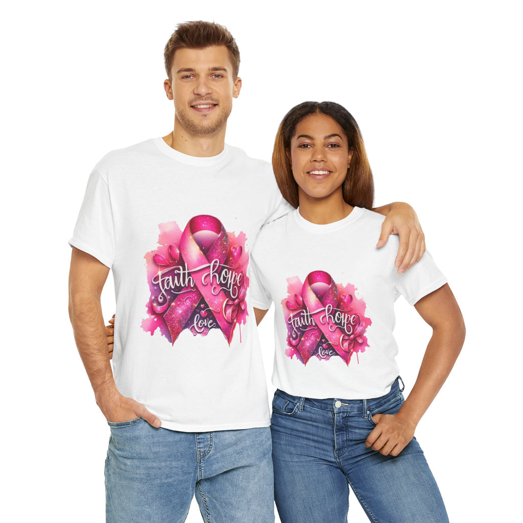 Breast Cancer Awareness Tee, Faith and Hope Message Shirt, Support Shirt, Gift for Survivors, Inspirational T-Shirt