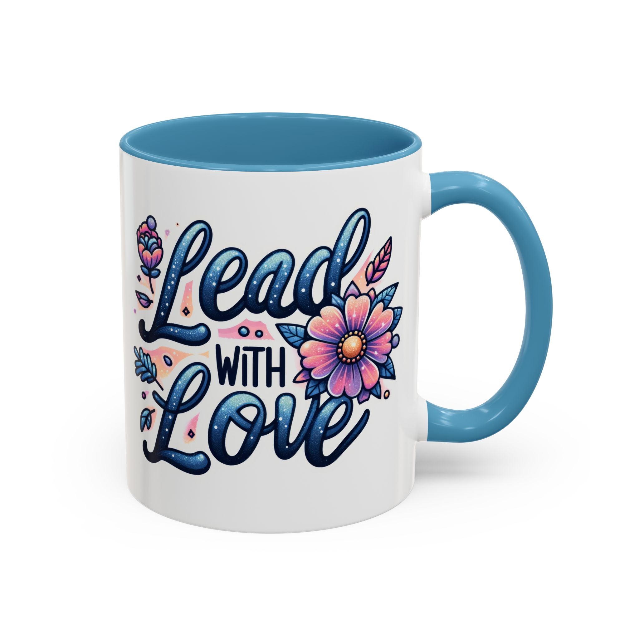 Lead With Love Accent Coffee Mug — Floral Inspirational 11/15oz