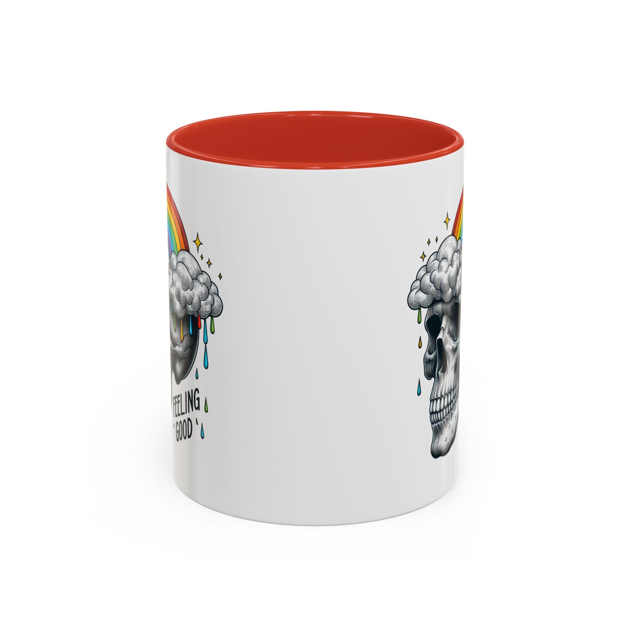 Skull Rainbow Coffee Mug, Unique Gift for Coffee Lovers, Halloween Decor, Daily Motivation Mug, Fun Skull Design