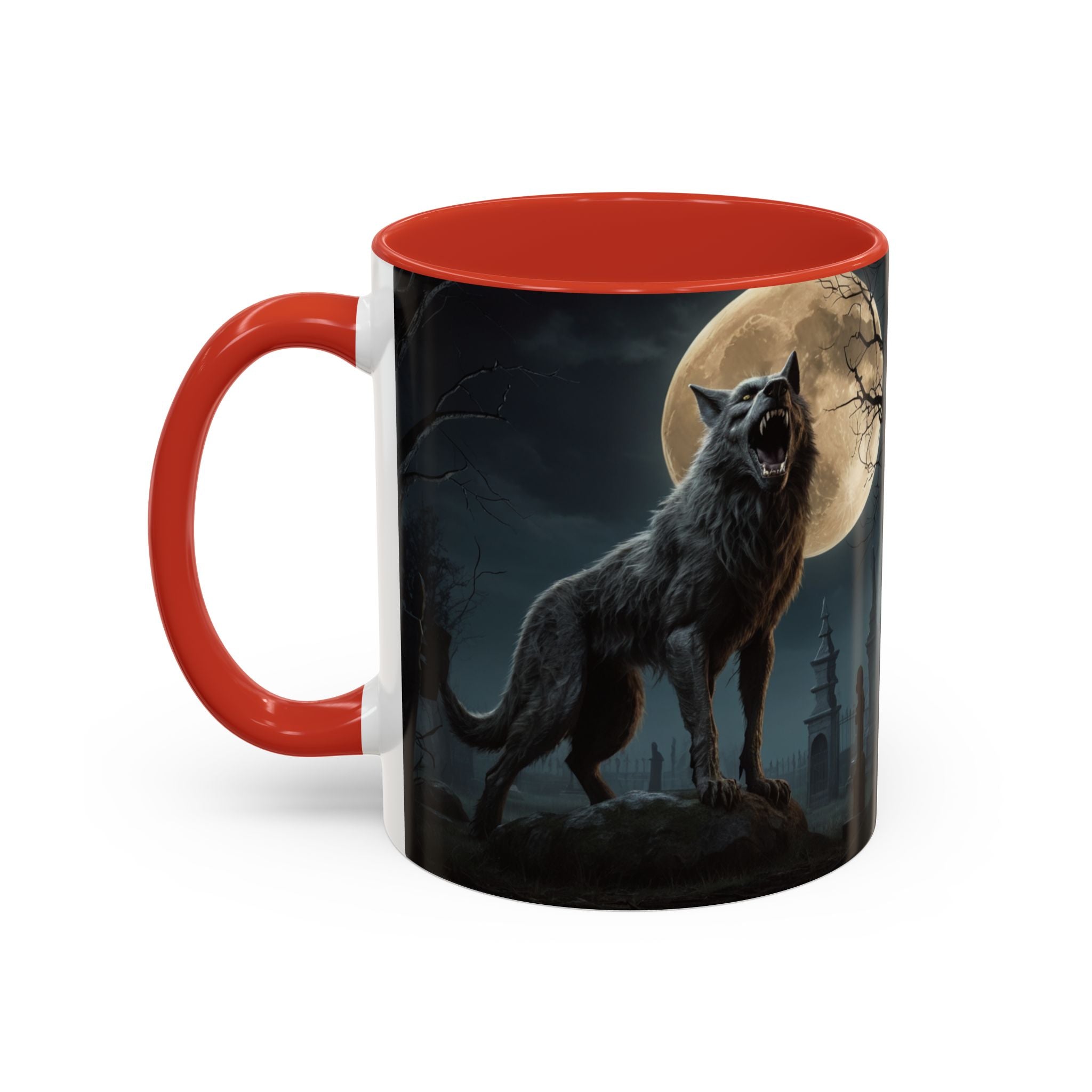 Werewolf Moon Coffee Mug — Gothic Wolf Moonlit Accent Mug fantasy horror art