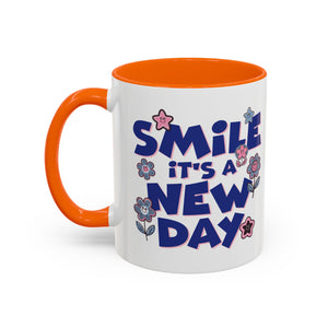 Inspirational Flower Design Coffee Mug - "Smile It's a New Day" - Perfect Gift for Coffee Lovers