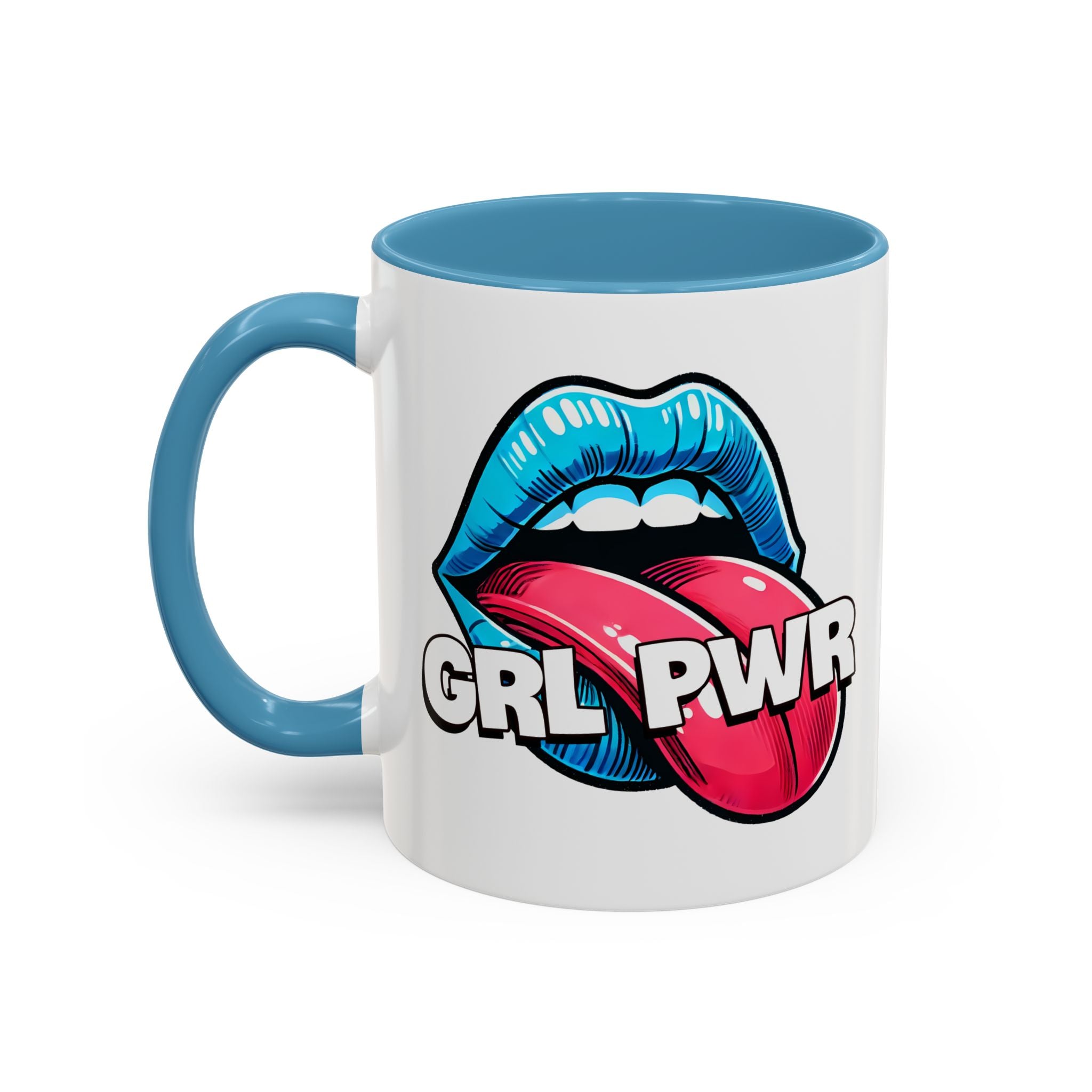 GRL PWR Accent Coffee Mug - Bold Fun Design for Empowerment, Great Gift for Friends, Coffee Lovers, Birthdays, and Celebrations