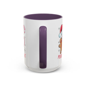 Festive Gingerbread Coffee Mug, Christmas Gift, Holiday Coffee Cup, Merry & Bright Mug, Winter Mug, Hot Chocolate Holder
