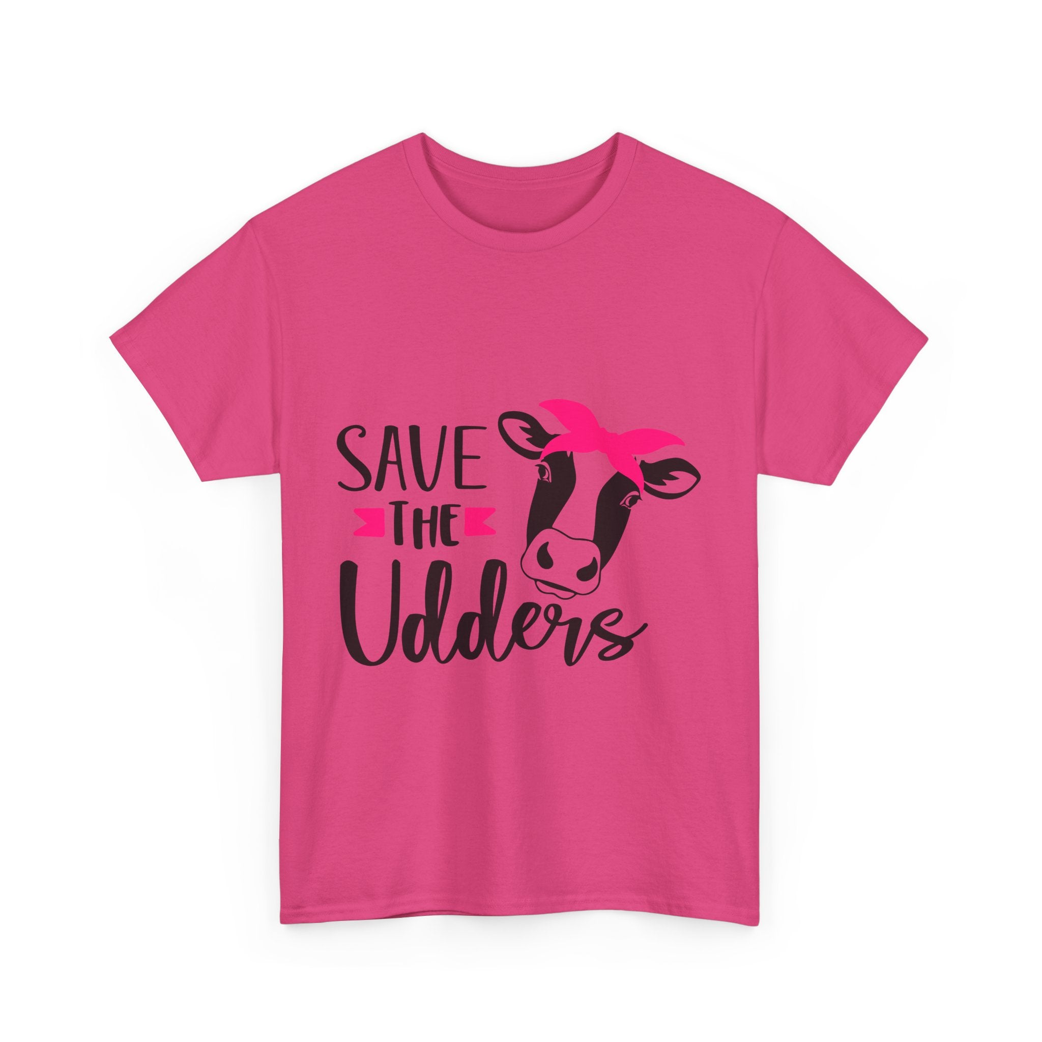 cancer awareness Save the Udders Unisex Heavy Cotton Tee, Fun Cow Tee,  Animal Lover Gift, Casual Tee, Eco-Friendly Apparel
