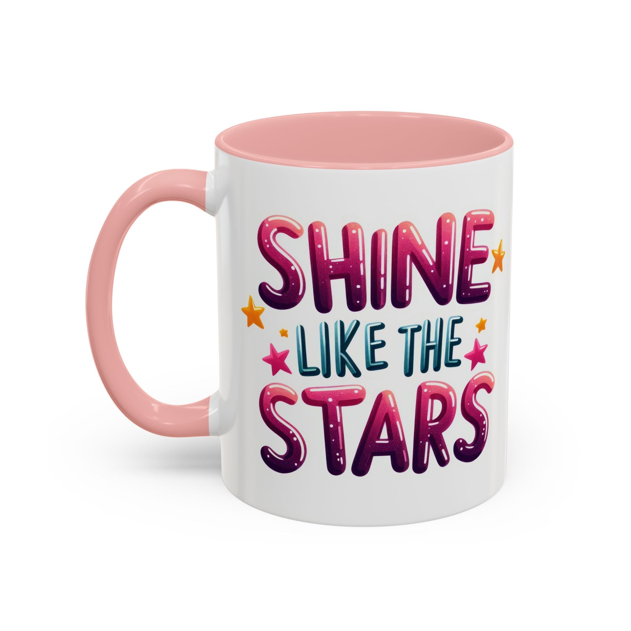 Accent Coffee Mug – "Shine Like the Stars" Inspirational Ceramic Mug