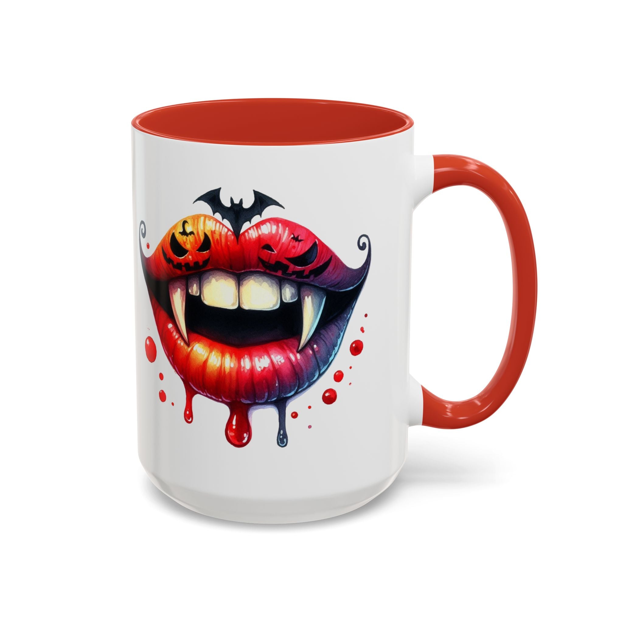 Halloween Vampire Coffee Mug, Spooky Drinkware, Goth Kitchen Decor, Pumpkin Mug, Horror Lover Gift