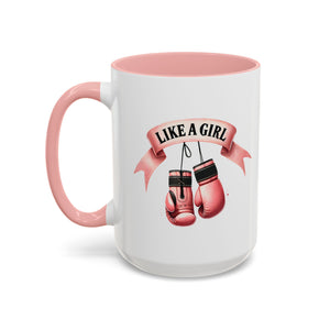 Boxing Motivation Coffee Mug | Like a Girl | Empowerment Gift, Sports Mug, Inspirational Gift, Fitness Accessory, Coffee Lover