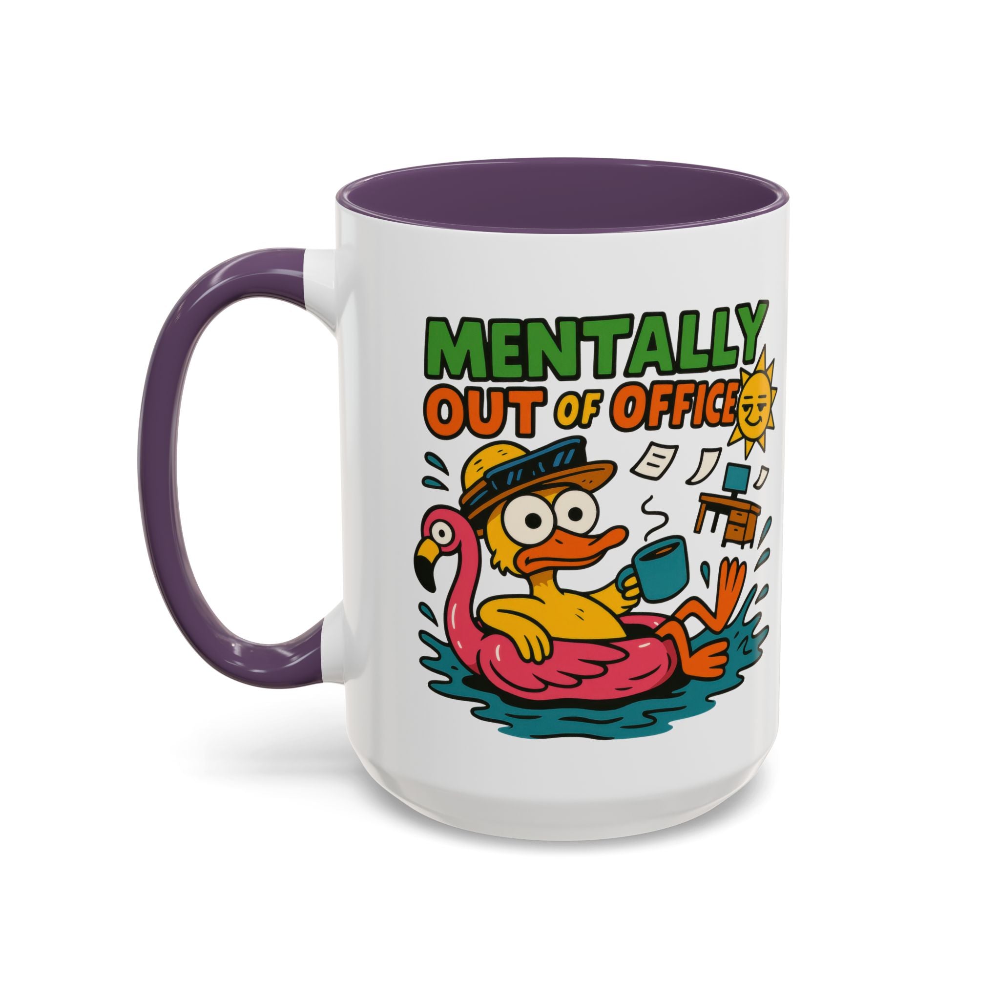 Fun Summer Coffee Mug, Quirky Gift for Beach Lovers, Office Humor Mug, Relaxation, Vacation, Cute Animal Design