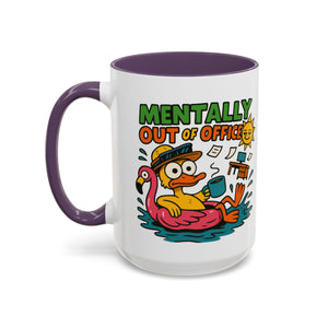 Fun Summer Coffee Mug, Quirky Gift for Beach Lovers, Office Humor Mug, Relaxation, Vacation, Cute Animal Design