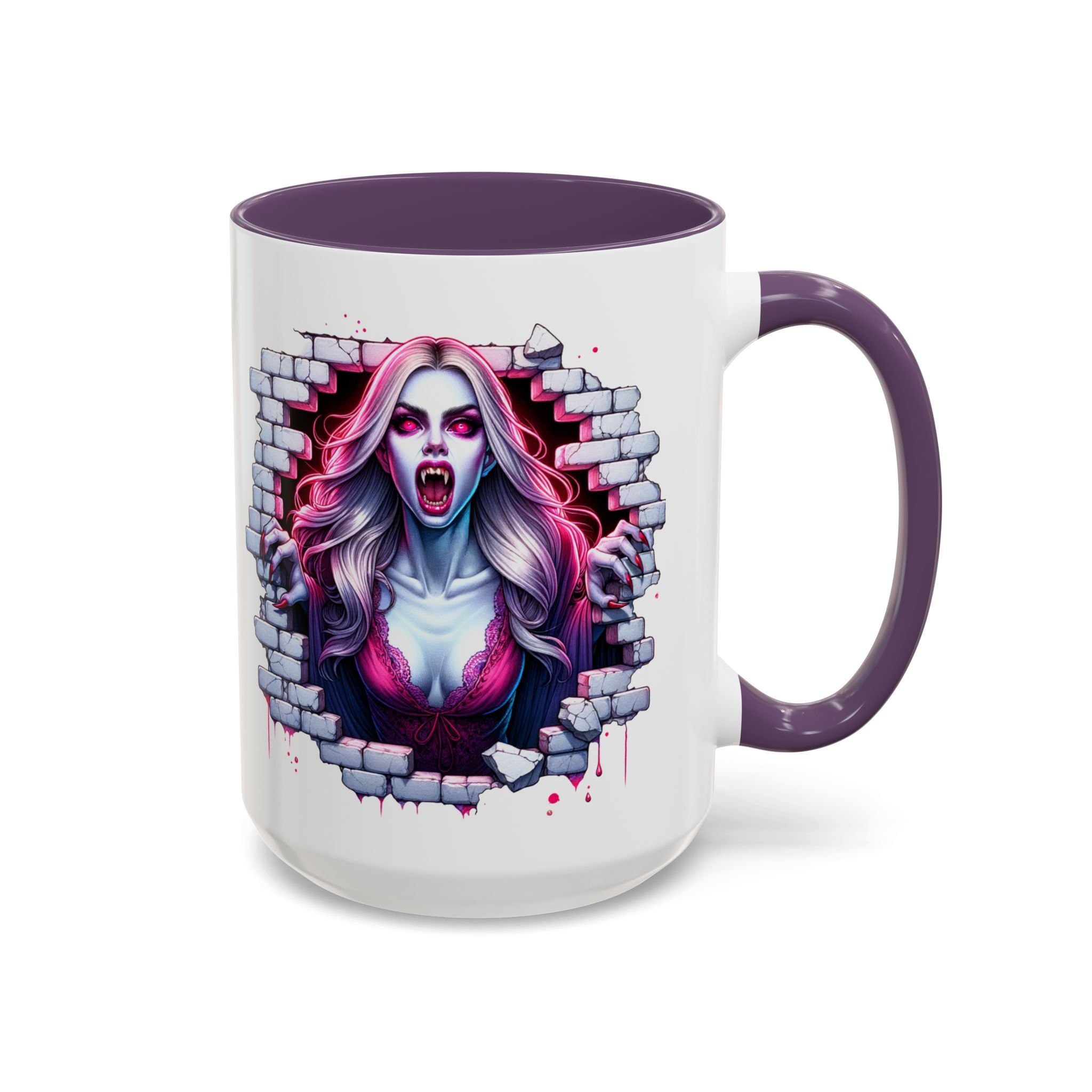 Vampire Wall Art Coffee Mug - Gothic,  Perfect Gift for Halloween, Unique Art Mug, Monster Mug, Fantasy Drinkware