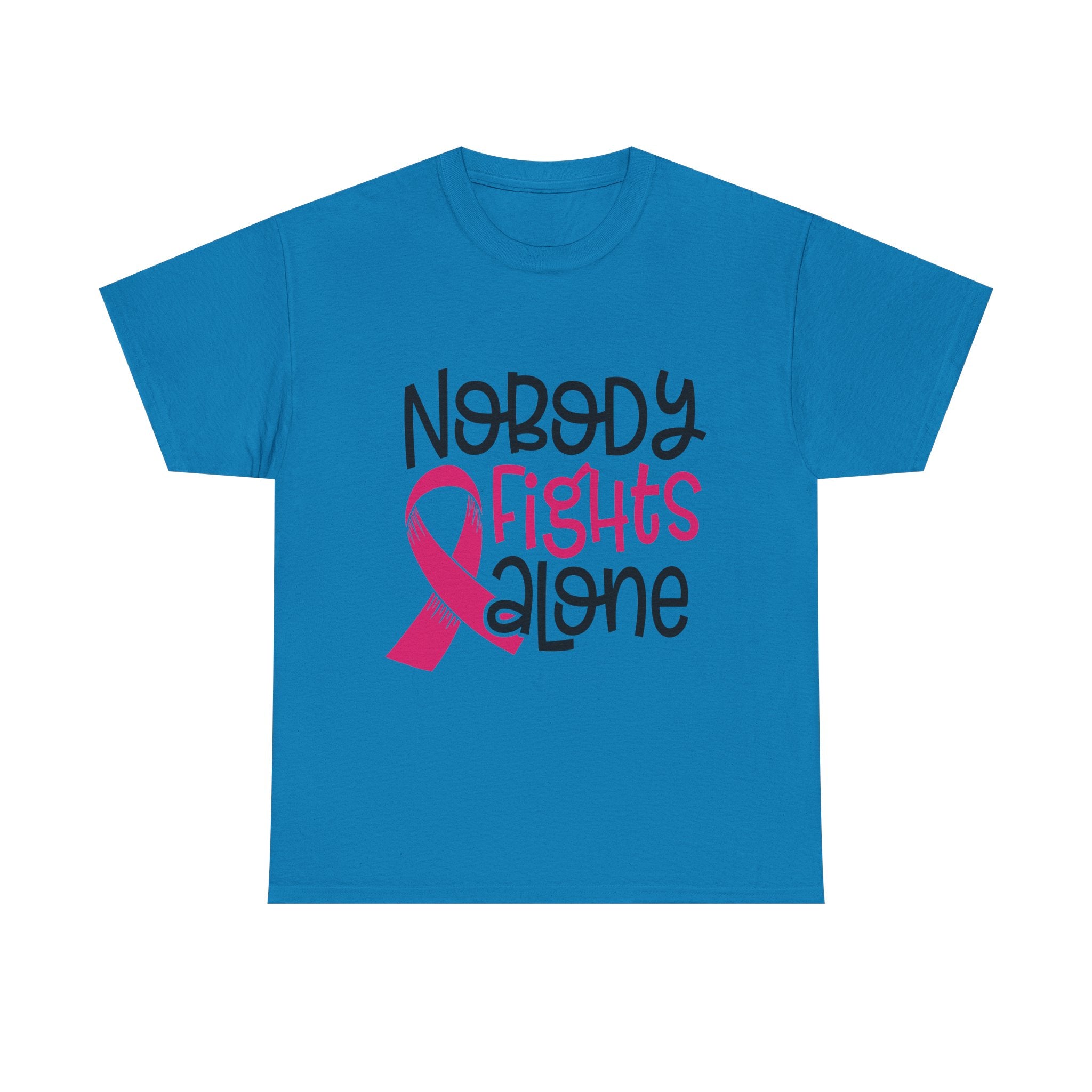 Empowering Awareness Tee - Nobody Fights Alone, Unisex Cotton T-Shirt, Supportive Gift, Breast Cancer Awareness, Inspirational Shirt