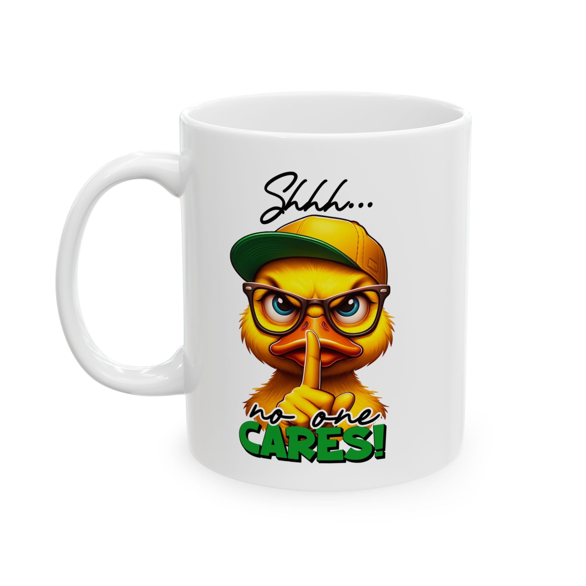 no one cares funny duck sarcasm  coffee Mug - Perfect Gift for Animal Lovers,  Tea Enthusiasts, Birthdays, or Special Occasions